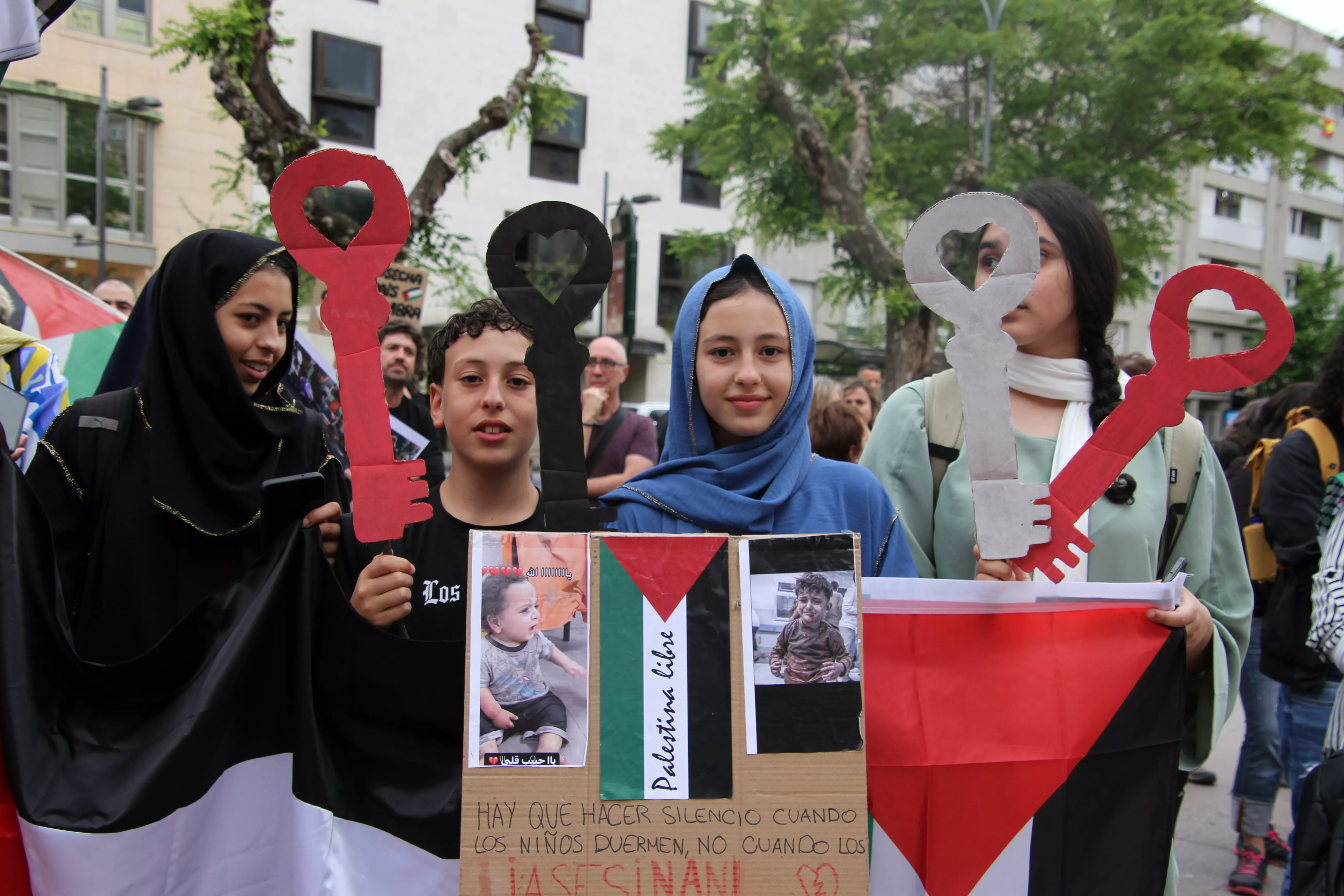 Manifestación en Huesca de apoyo a Palestina. Foto Carlos Neofato
