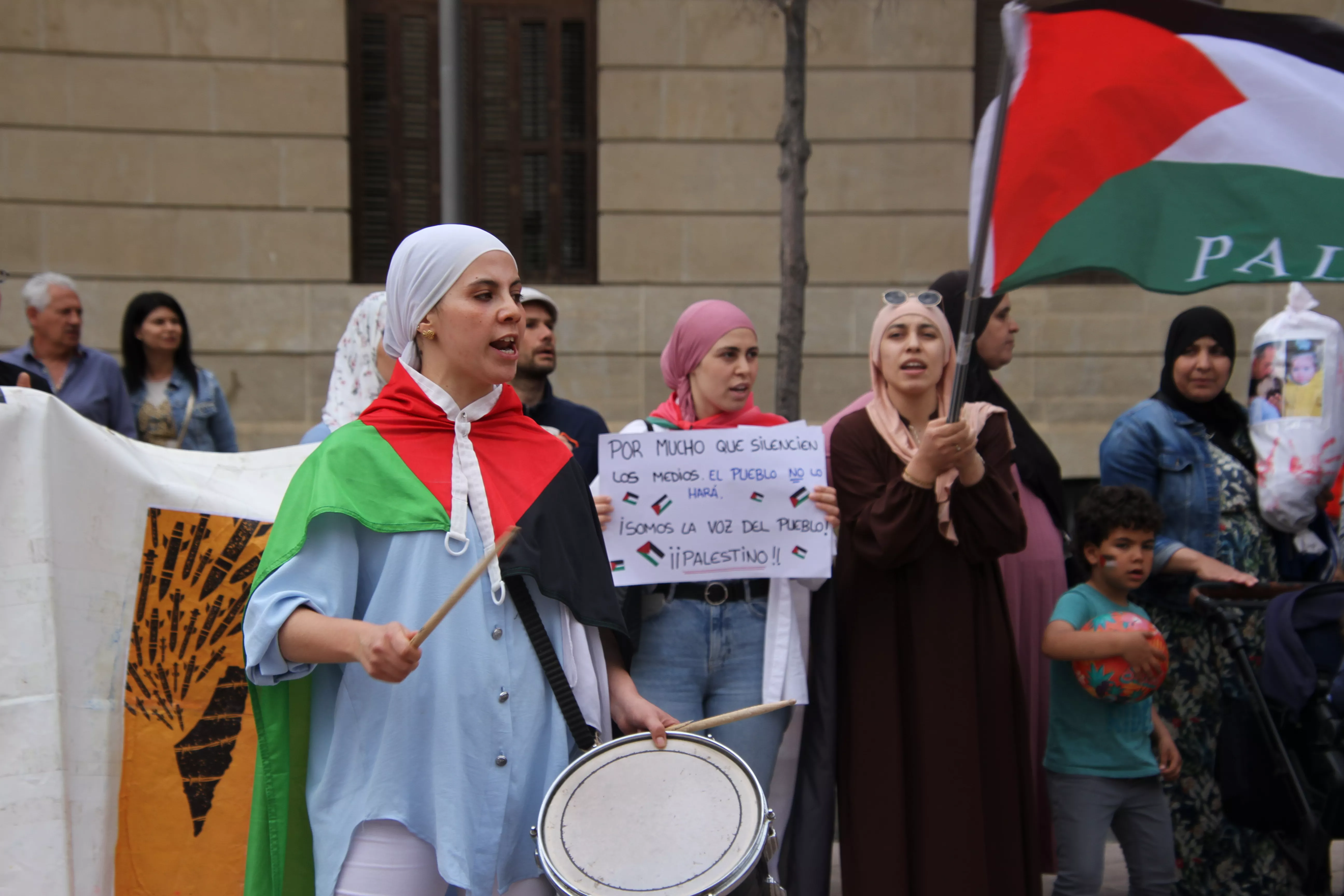 Manifestación en Huesca de apoyo a Palestina. Foto Carlos Neofato