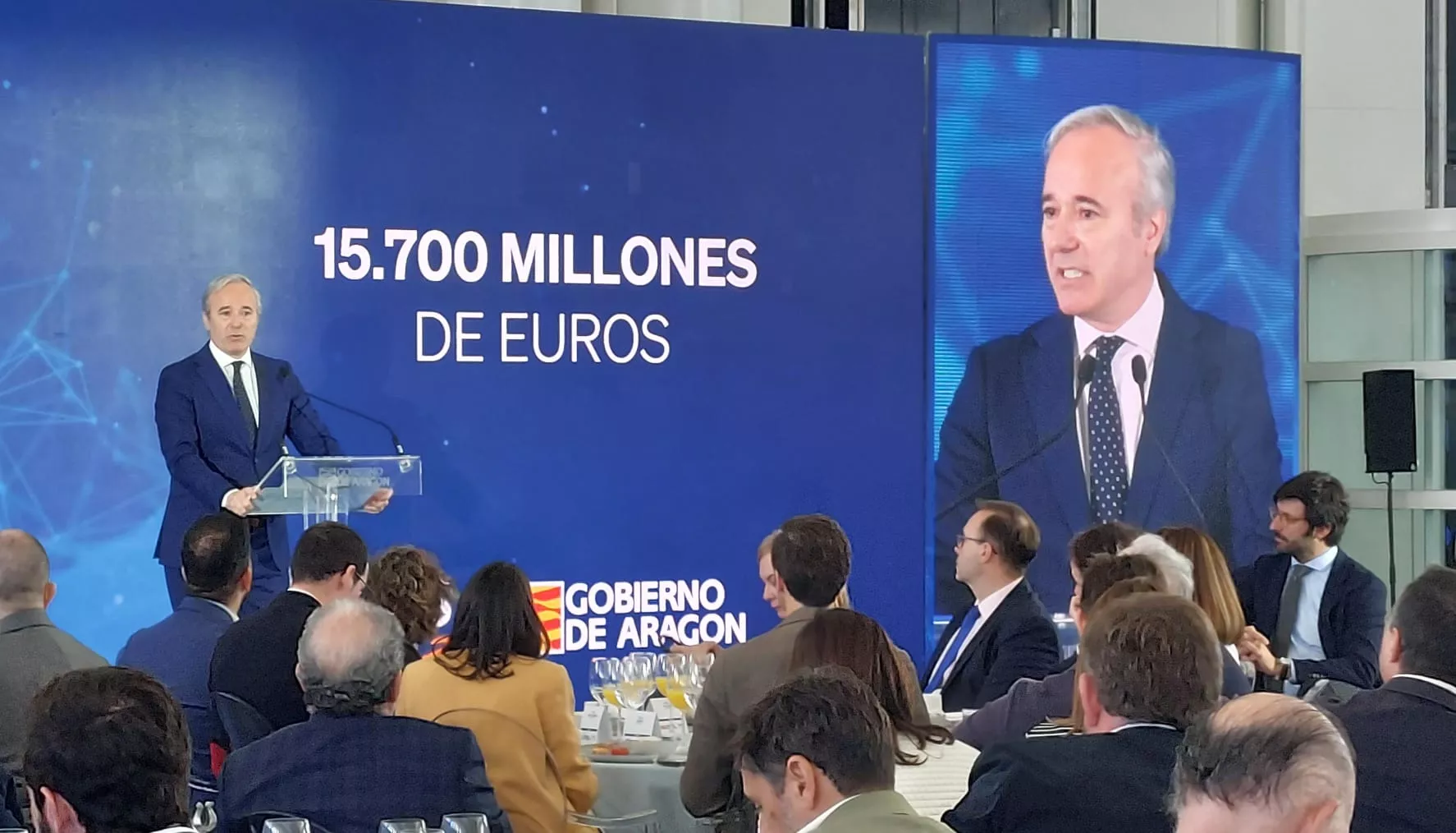 Jorge Azcón, en el anuncio de la inversión