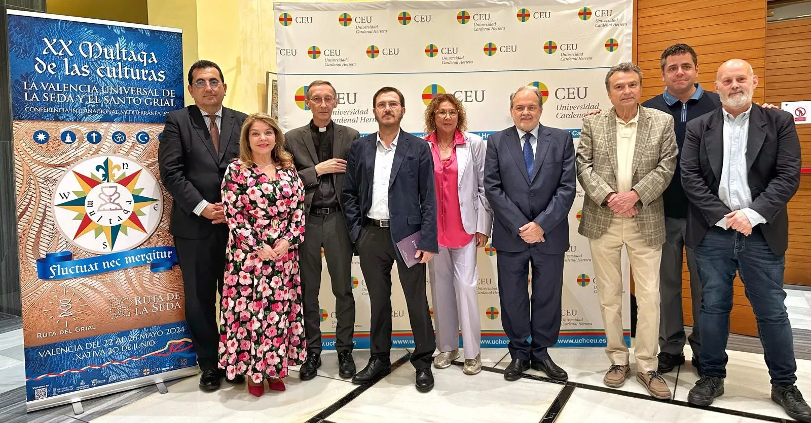 Participantes en la Multaqa de las Culturas con Javier Monsón a la derecha del todo