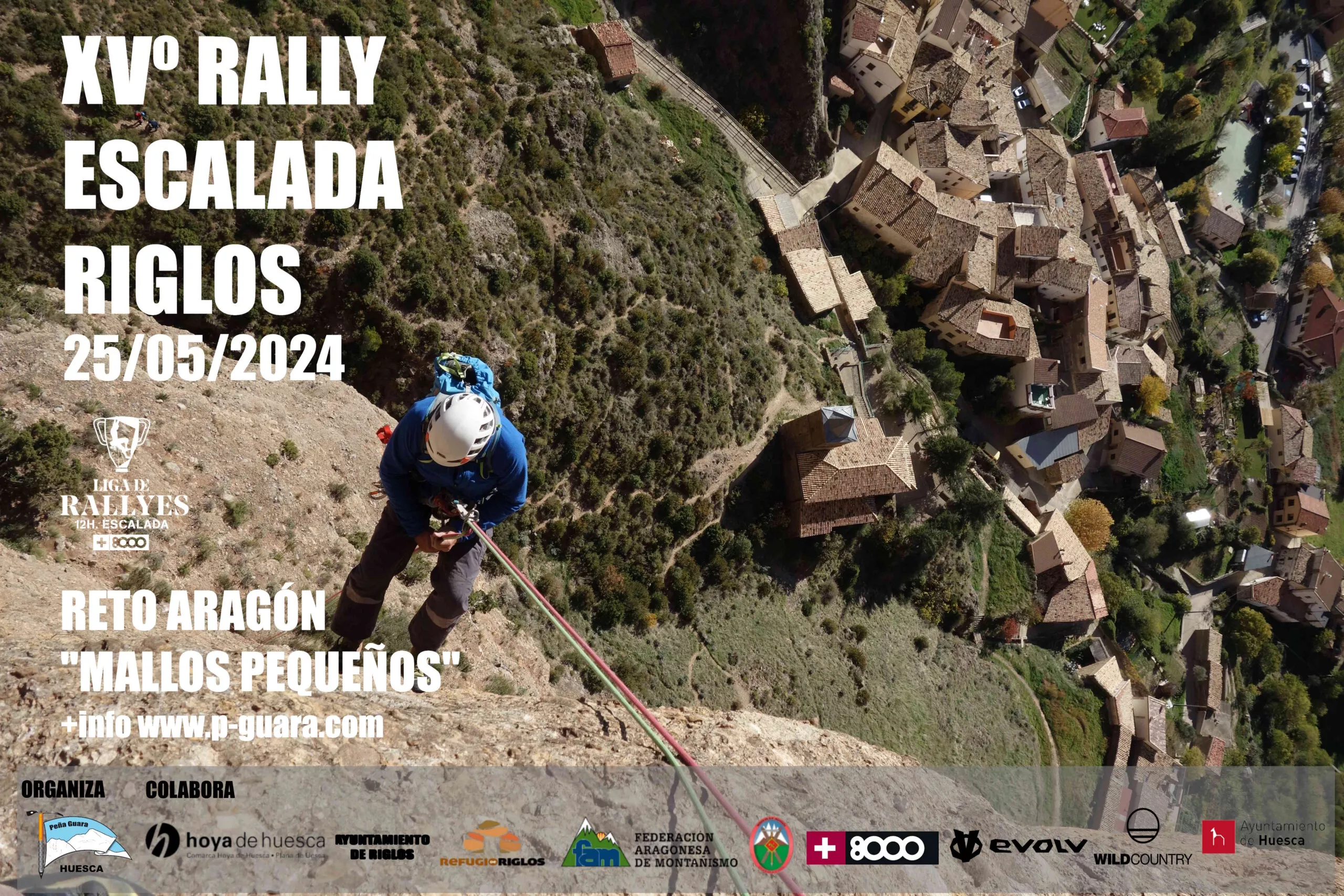 Cartel del Rally 12 Horas de Escalada en Riglos.