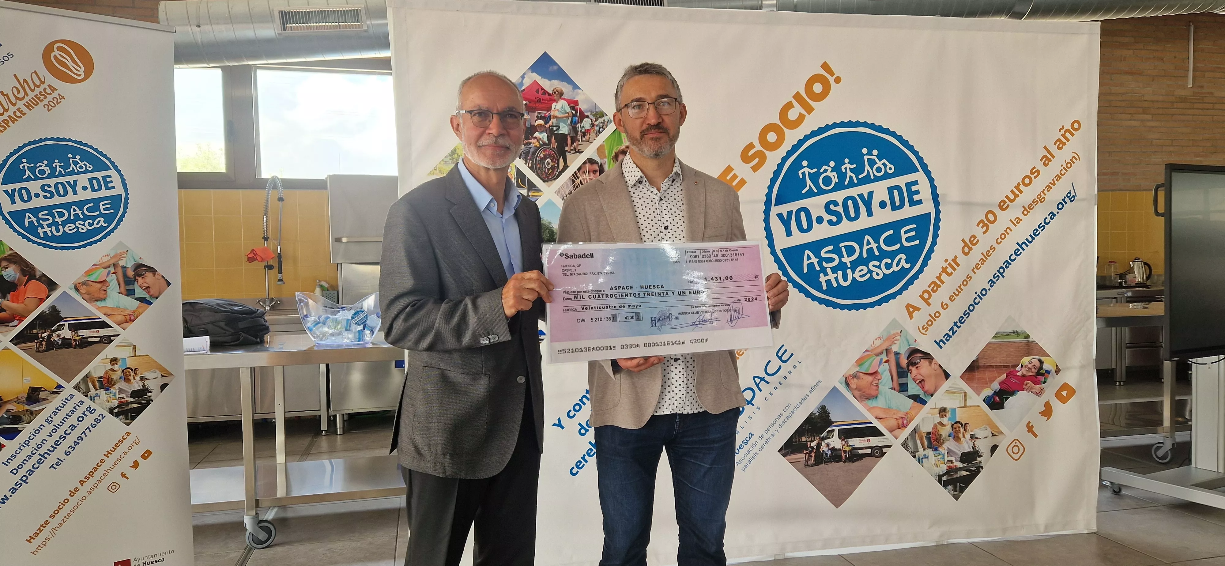 Acto de agradecimiento a los colaboradores de la 12ª Marcha Aspace Huesca. Foto Myriam Martínez