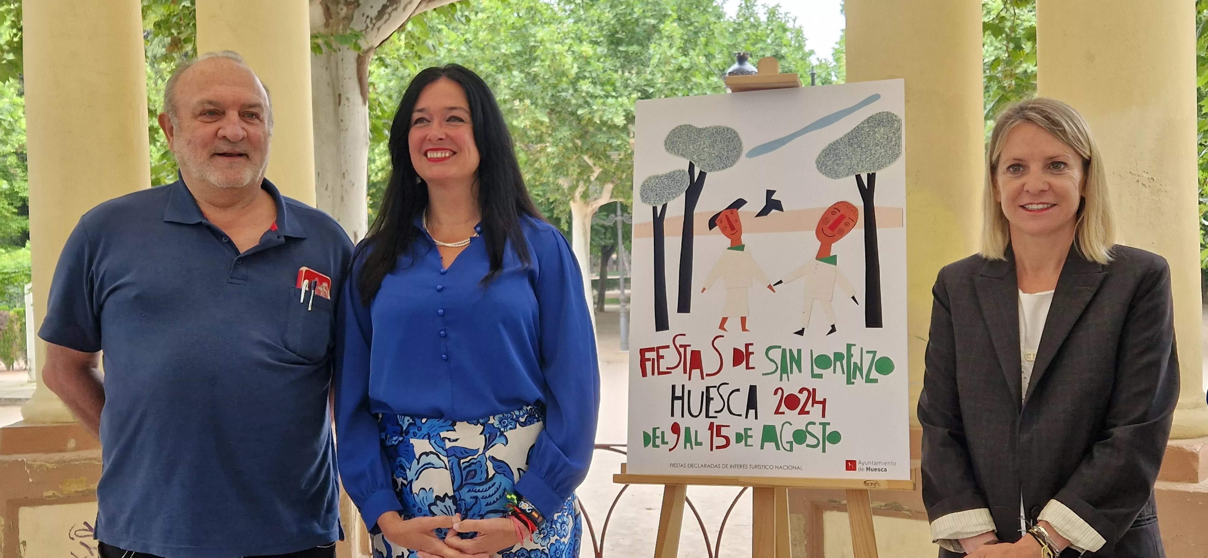 Presentación del cartel de las fiestas de San Lorenzo 2024 obra de Antonio Santos. Foto Myriam Martínez