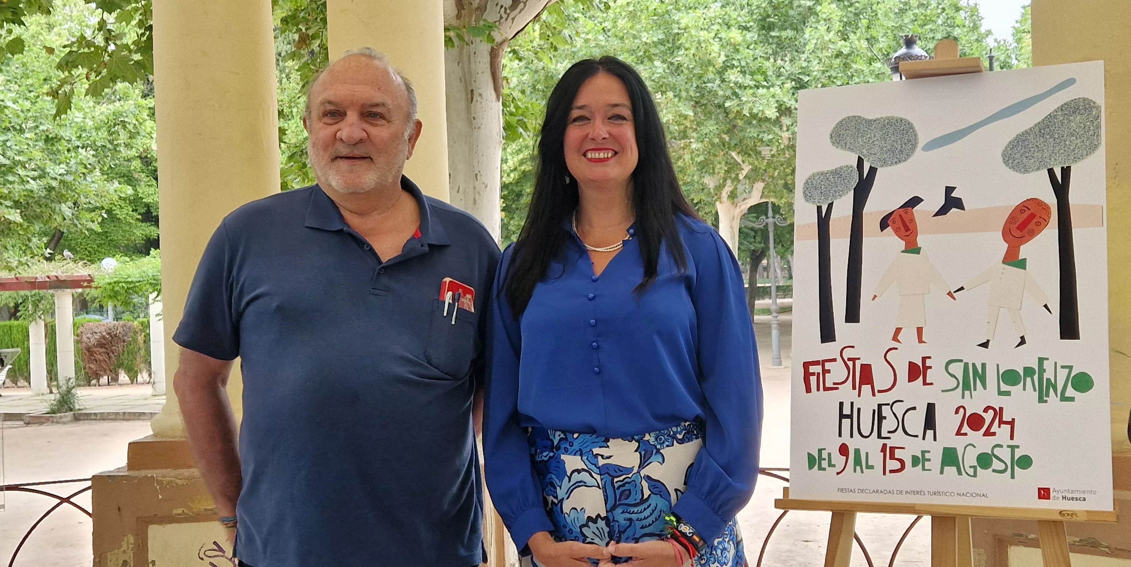 Presentación del cartel de las fiestas de San Lorenzo 2024 obra de Antonio Santos. Foto Myriam Martínez