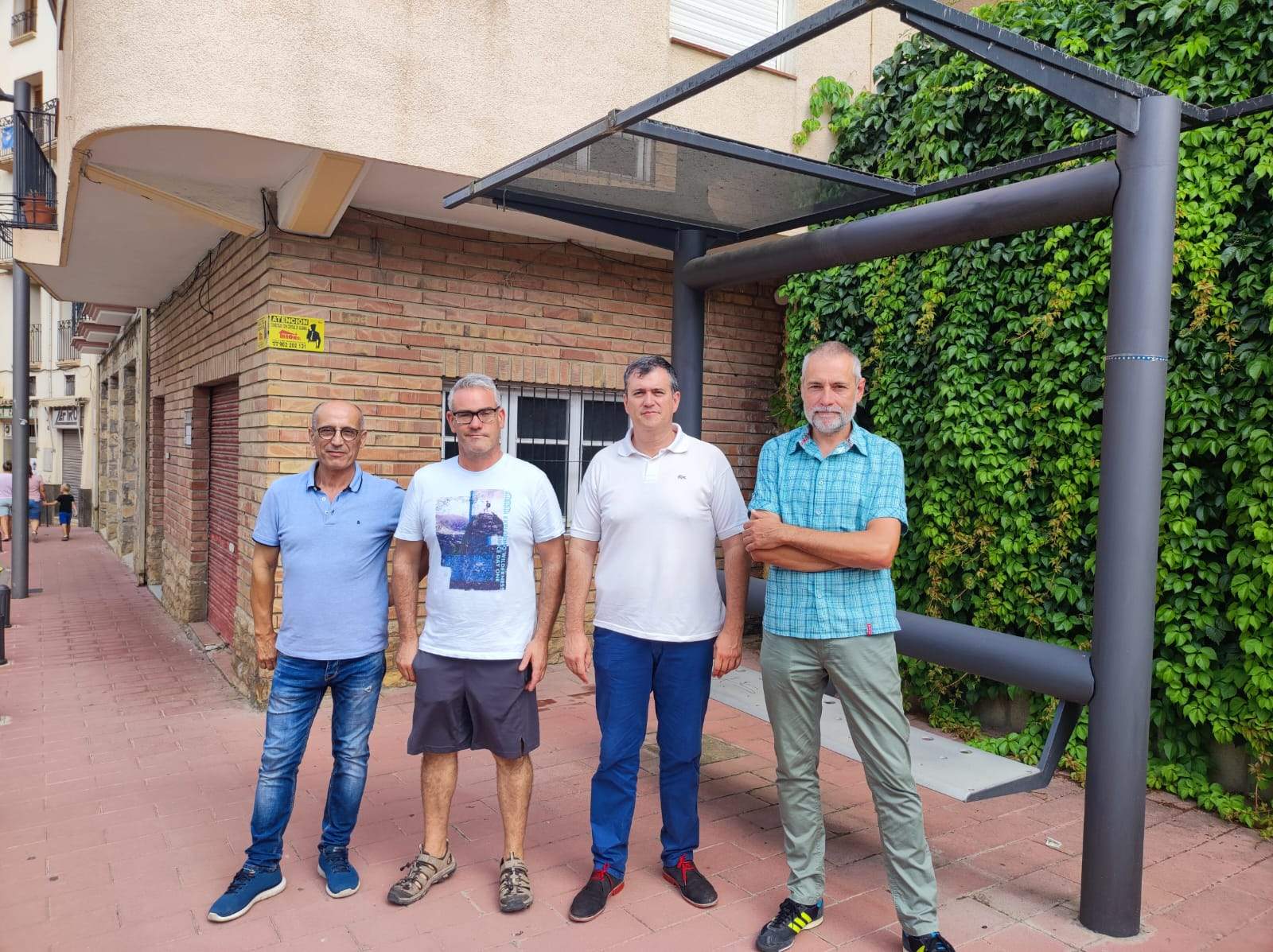 Benabarre. Fernando Marqués, José Antonio Pueyo, Joaquín Palacín y José Ramón Ceresuela