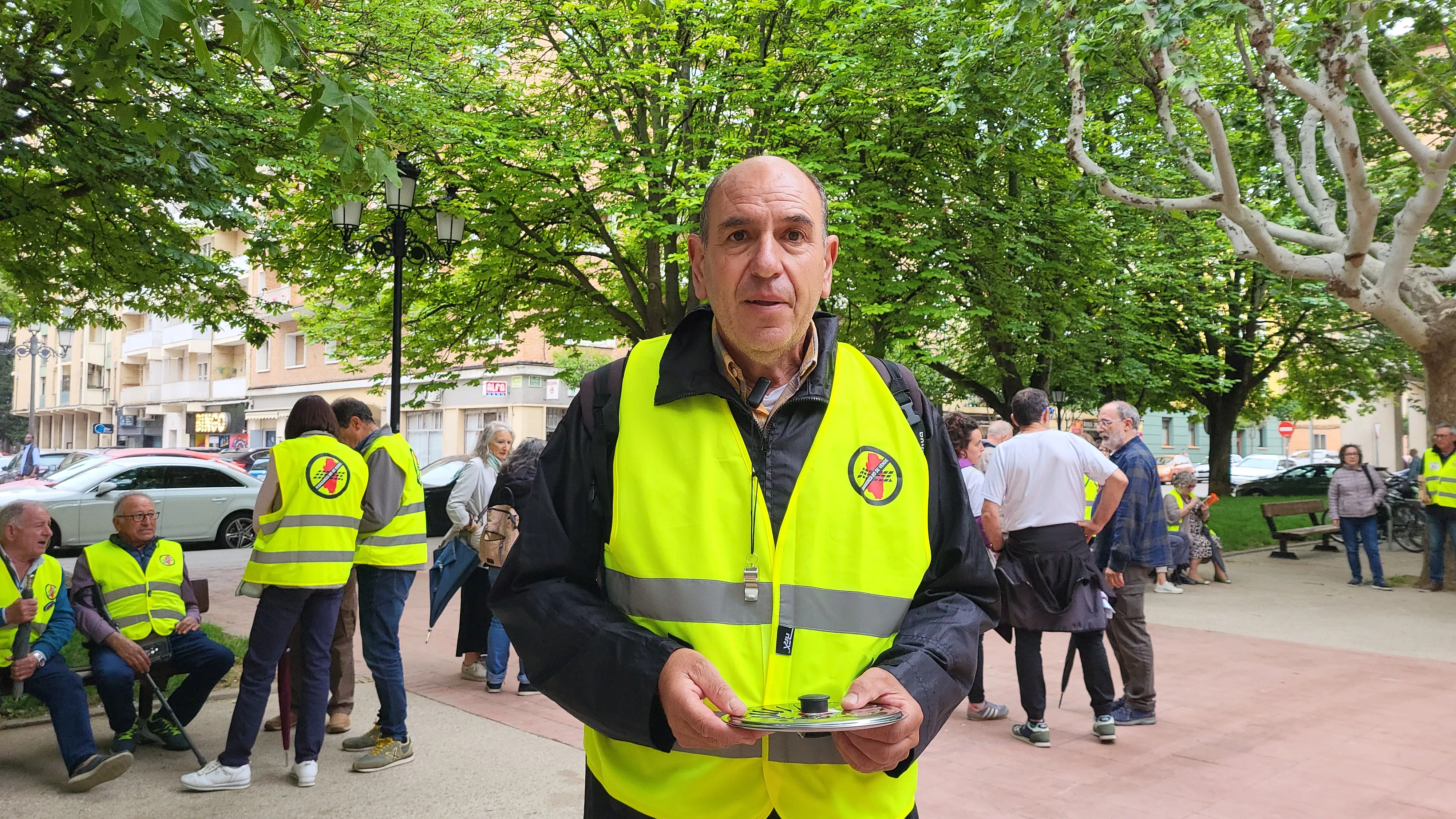 Concentración en Huesca contra los macroparques fotovoltacicos. Foto Mercedes Manterola