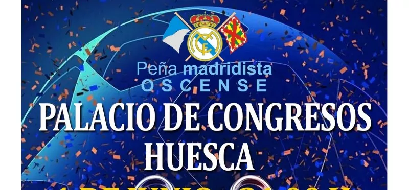 Pantalla gigante en el Palacio de Congresos de Huesca para ver la final de la Champions