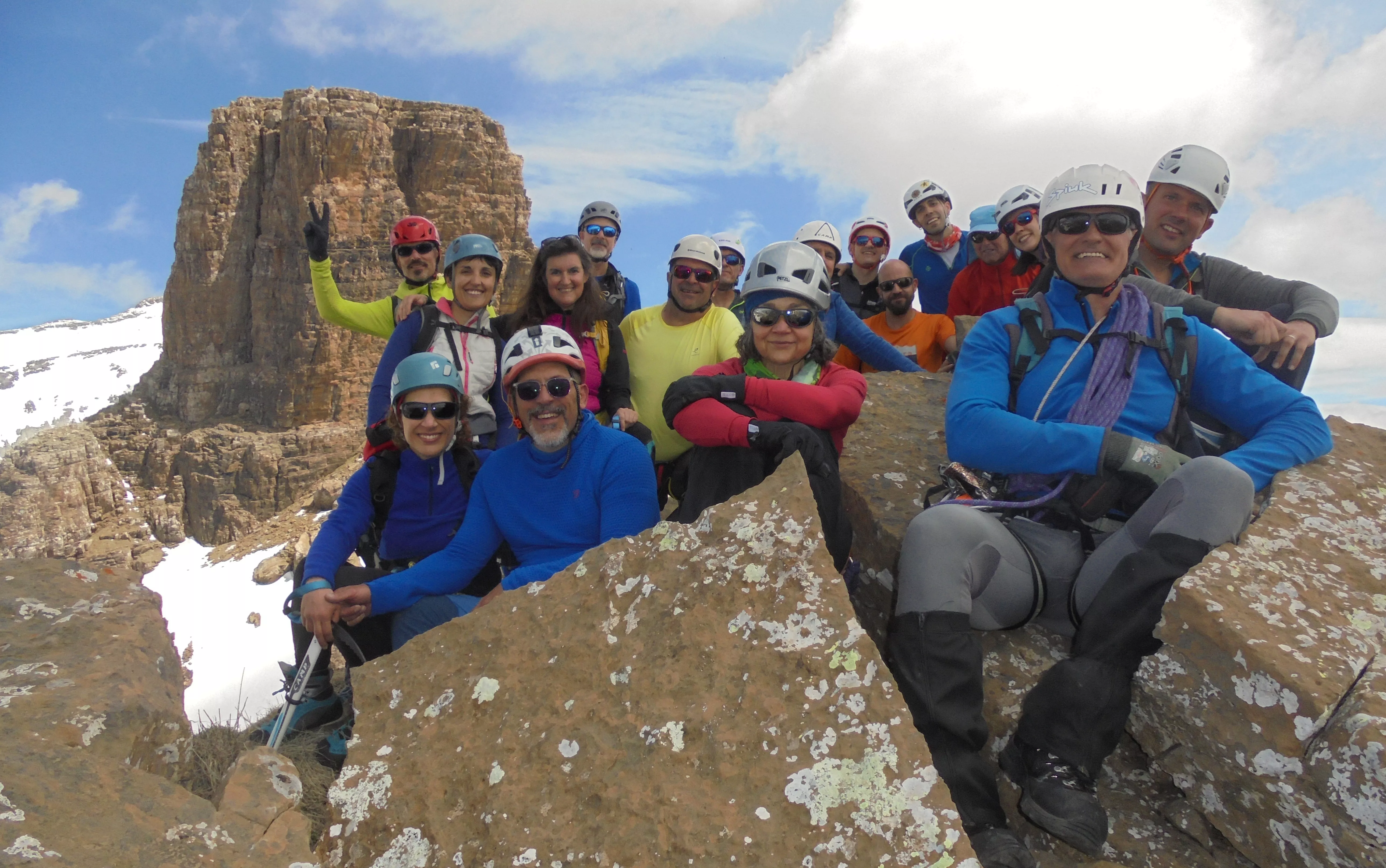 El grupo en el pico Rigüelo.