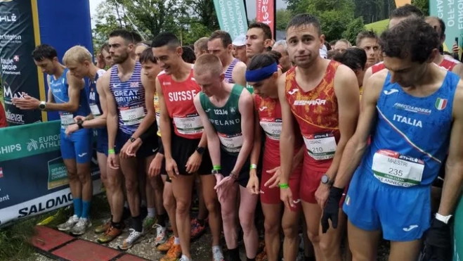 Dani Osanz en la línea de salida. Dani Osanz en la línea de salida.