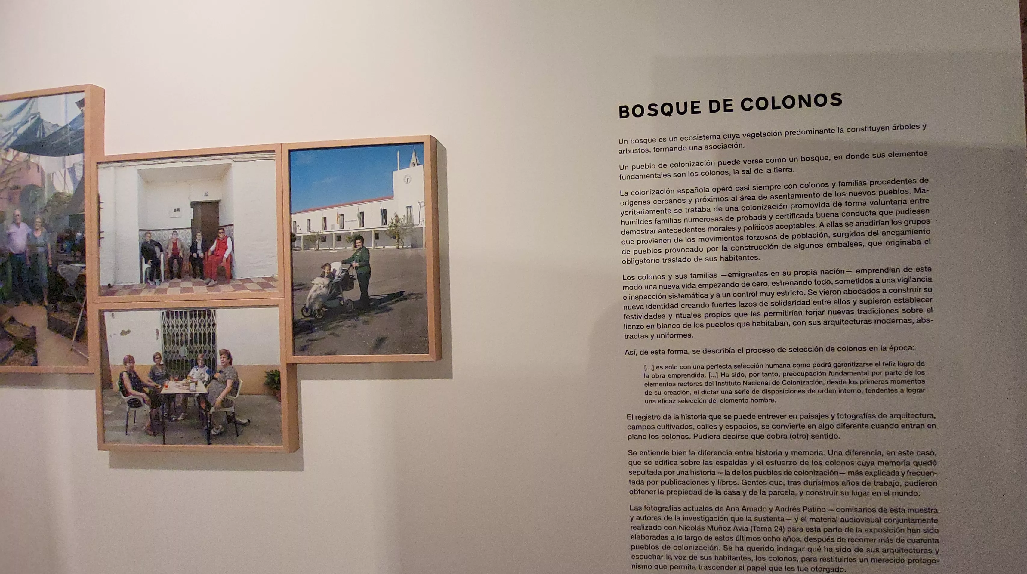 Exposición "Pueblos de colonización. Miradas a un paisaje inventado" en la DPH. Foto Mercedes Manterola