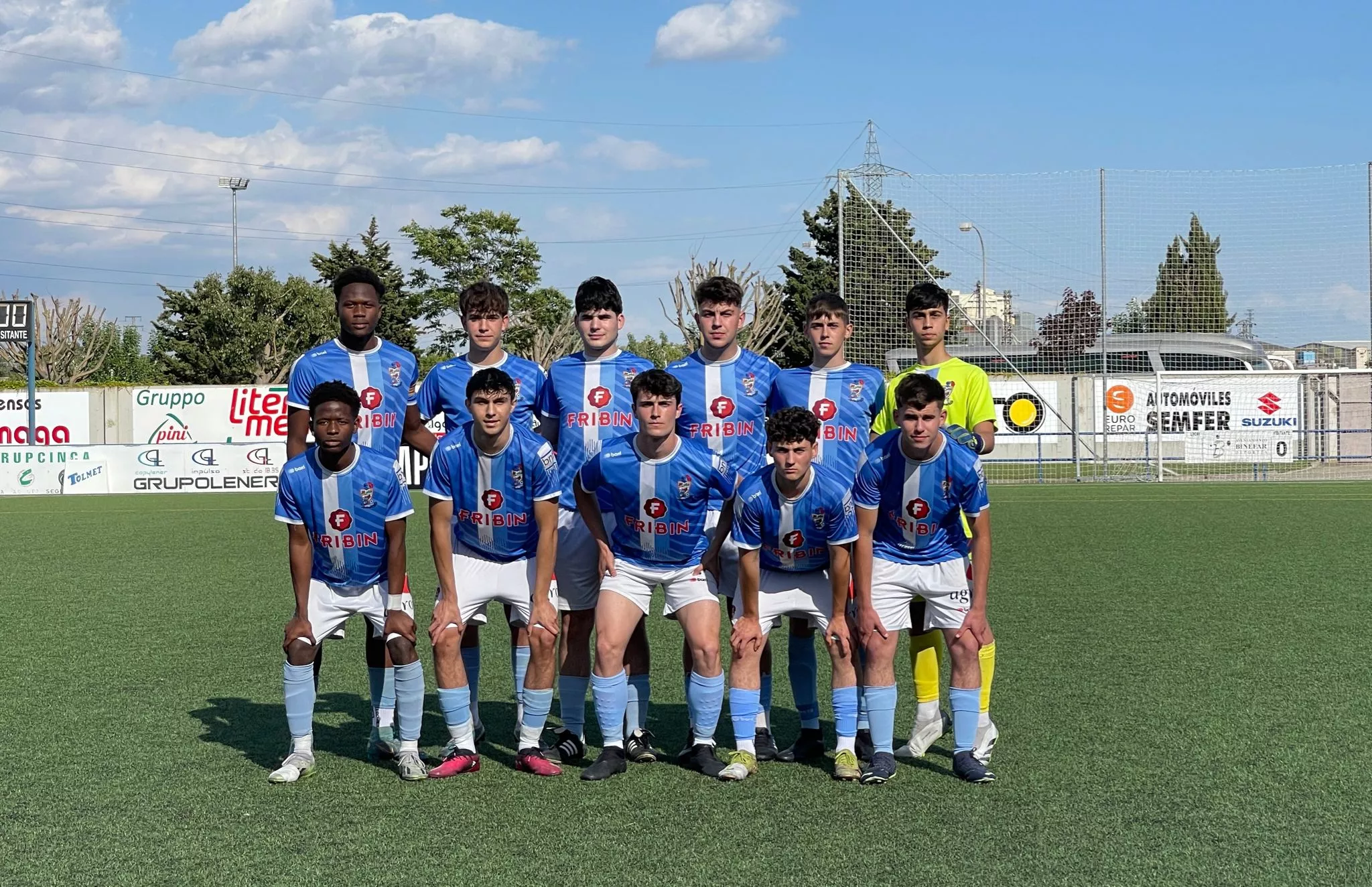 Once del Binéfar FB en el duelo ante el Andorra. Partidos, designaciones arbitrales y horarios del fútbol altoaragonés del 8 y 9 de junio