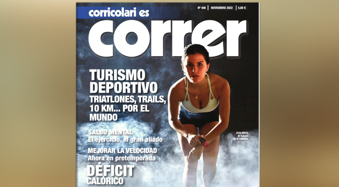 Portada de la revista Correr, con la oscense Eva Rico como protagonista
