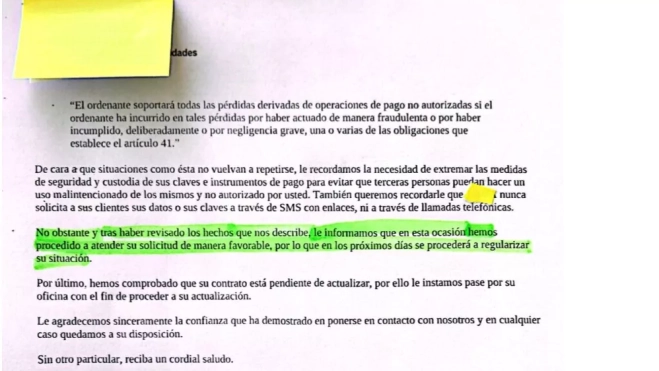 Contestación del Defensor del Cliente Contestación del Defensor del Cliente