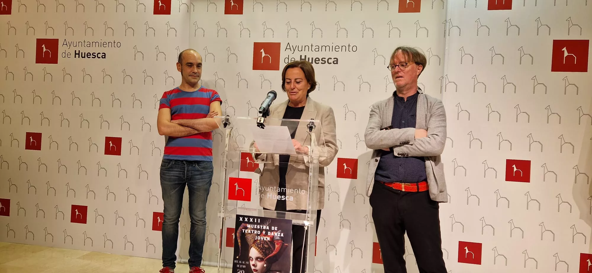 Javier García "Javito", Teruca Moreno y Jesús Arbués han presentado la Muestra de teatro y danza joven. Foto Myriam Martínez