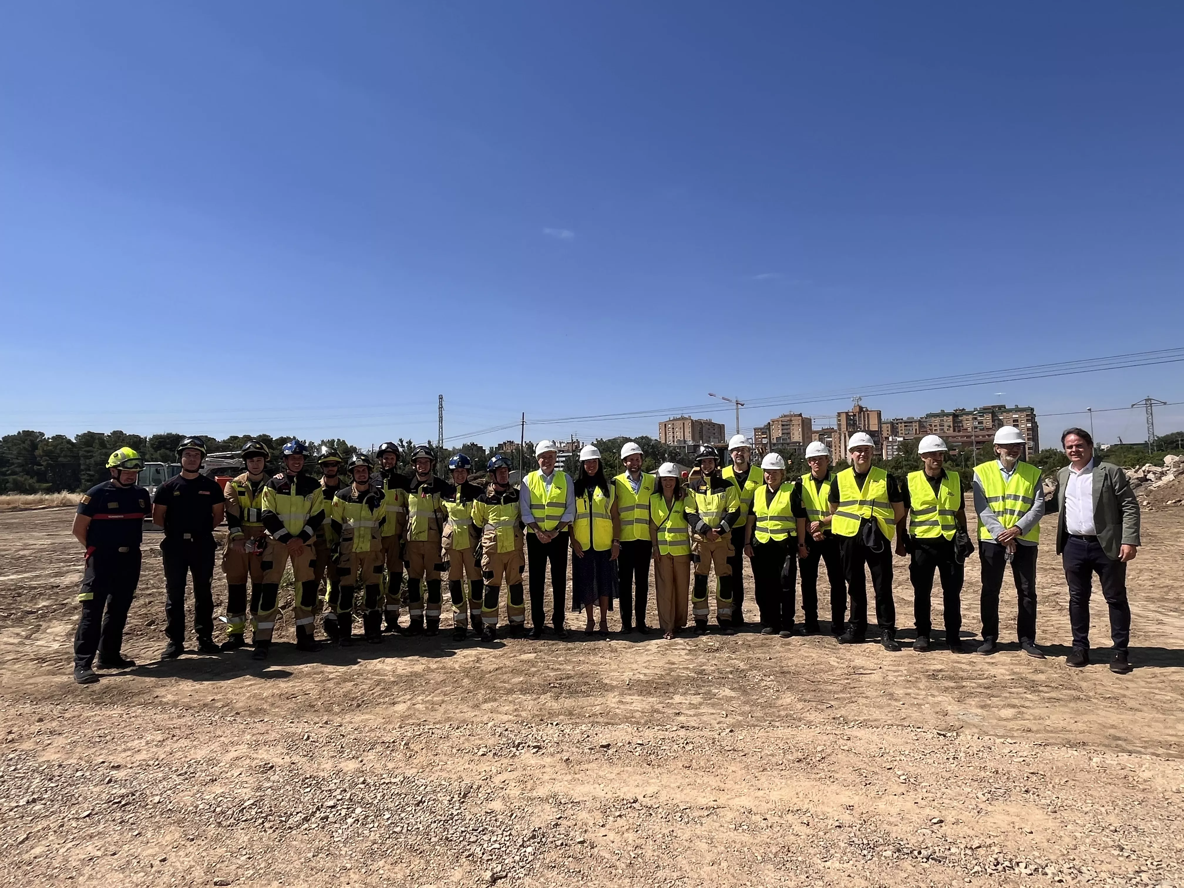 Acto de colocación de la primera piedra del Centro de Emergencias y Seguridad Ciudadana de Huesca. Foto Mercedes Manterola