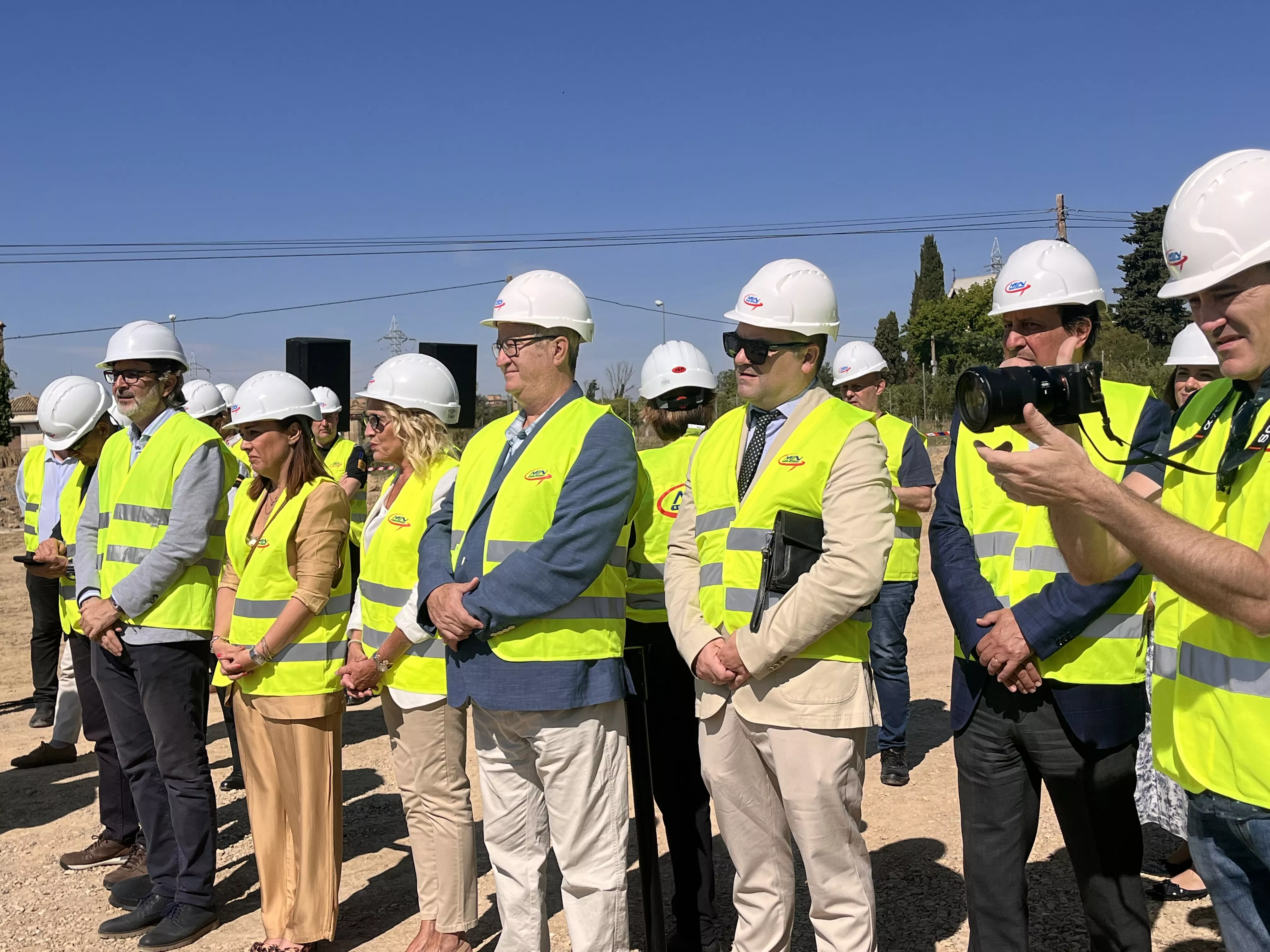 Acto de colocación de la primera piedra del Centro de Emergencias y Seguridad Ciudadana de Huesca. Foto Mercedes Manterola