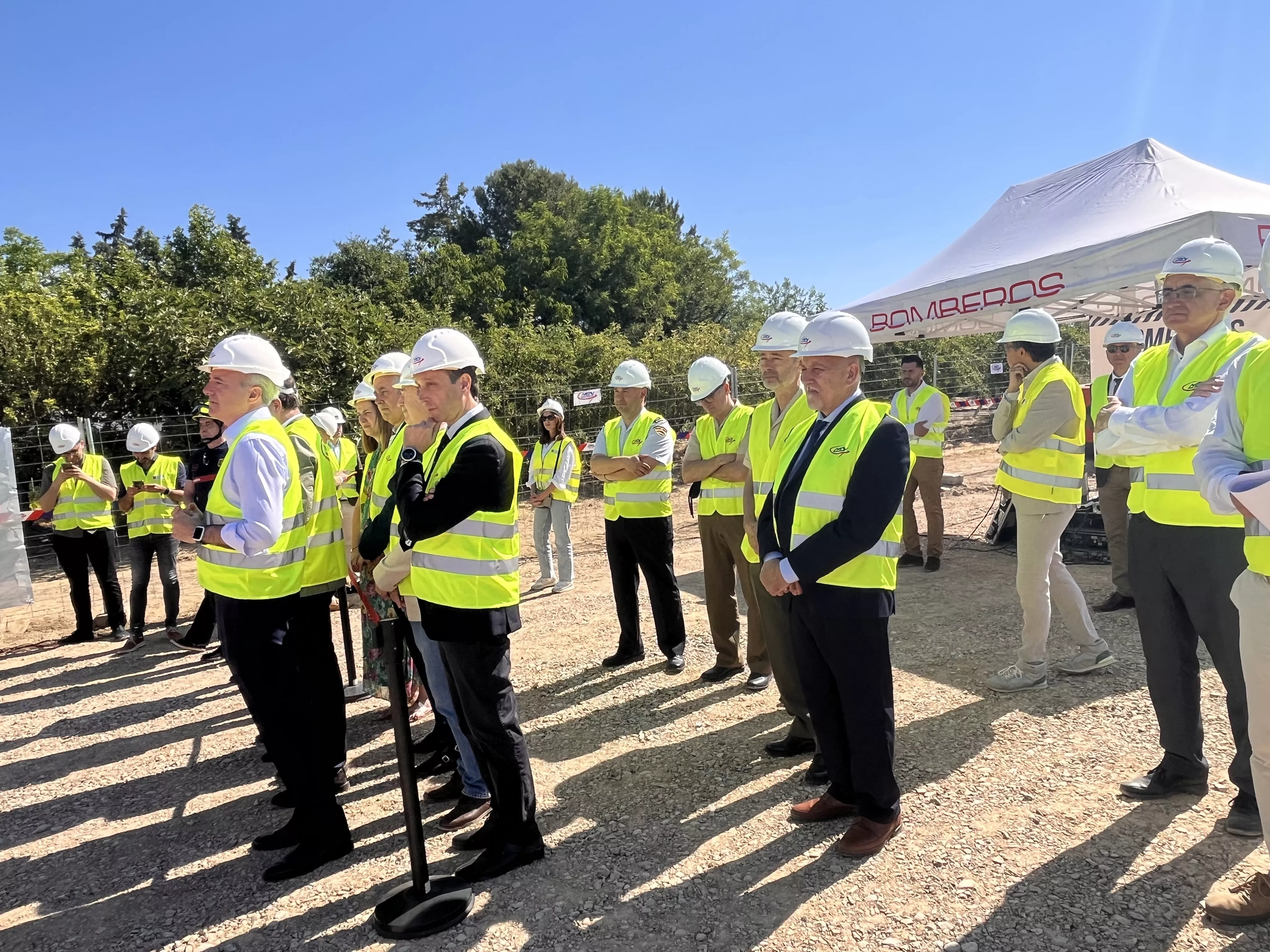 Acto de colocación de la primera piedra del Centro de Emergencias y Seguridad Ciudadana de Huesca. Foto Mercedes Manterola