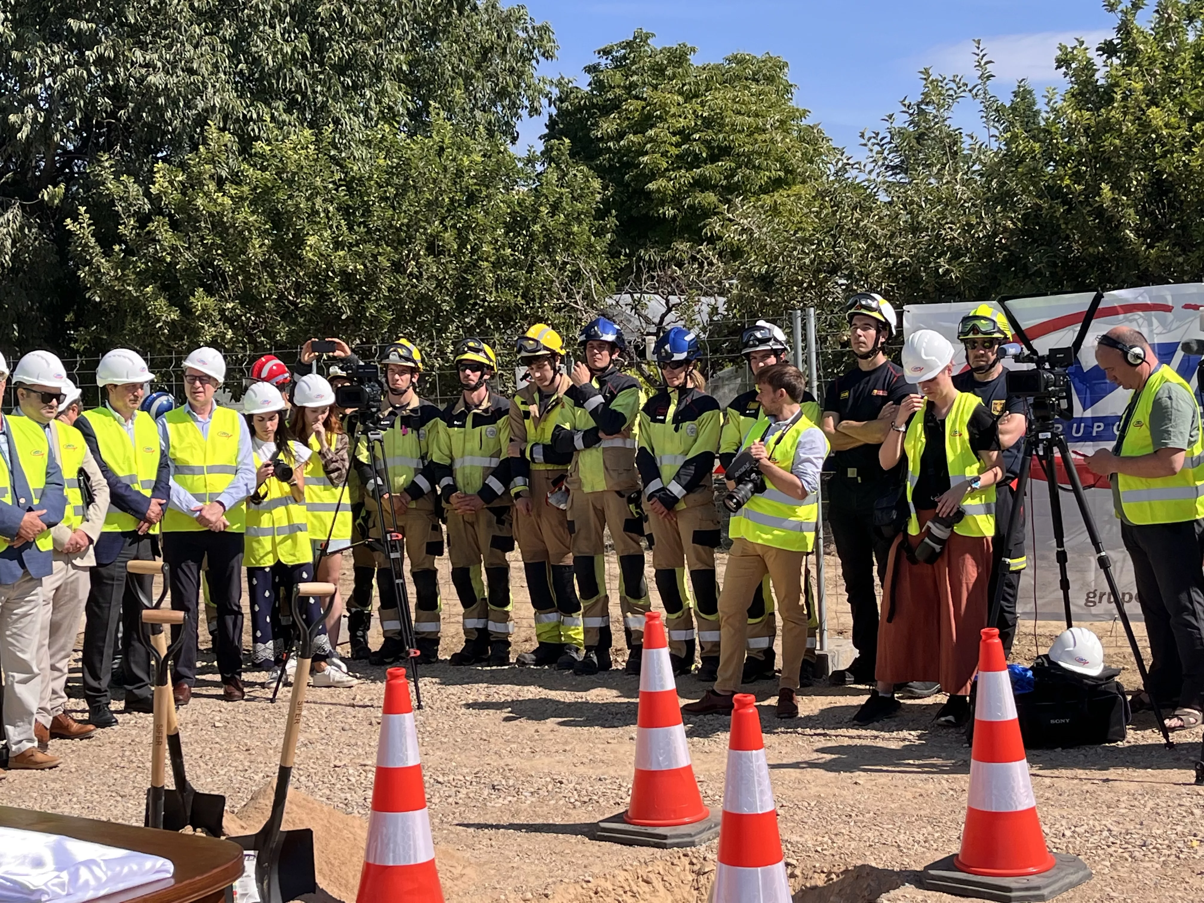 Acto de colocación de la primera piedra del Centro de Emergencias y Seguridad Ciudadana de Huesca. Foto Mercedes Manterola