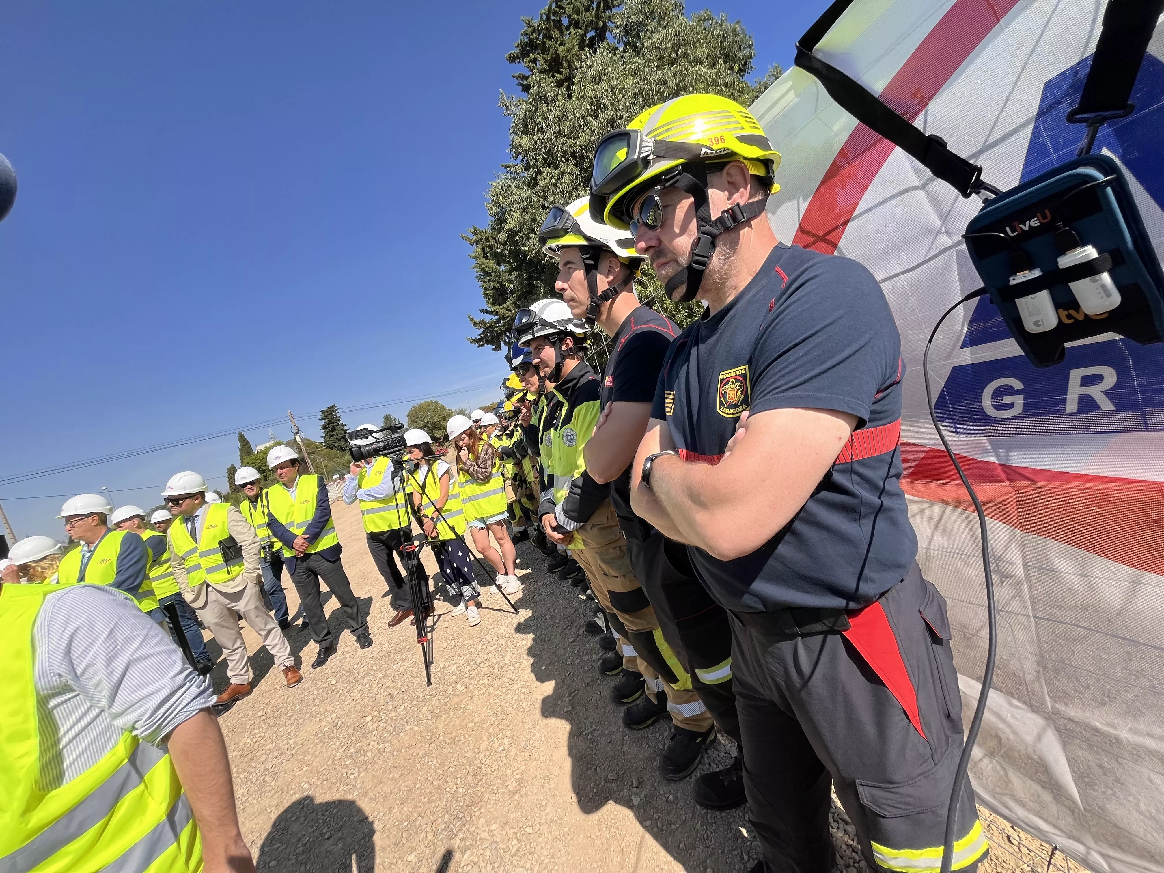 Acto de colocación de la primera piedra del Centro de Emergencias y Seguridad Ciudadana de Huesca. Foto Mercedes Manterola
