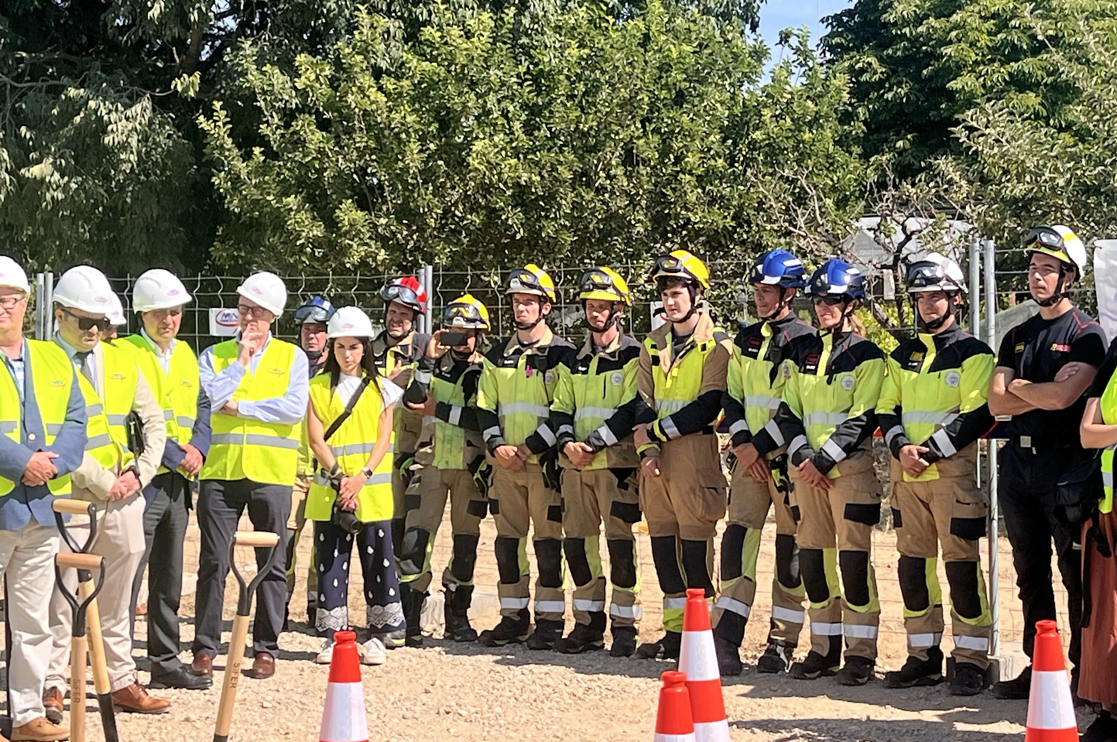 Acto de colocación de la primera piedra del Centro de Emergencias y Seguridad Ciudadana de Huesca. Foto Mercedes Manterola