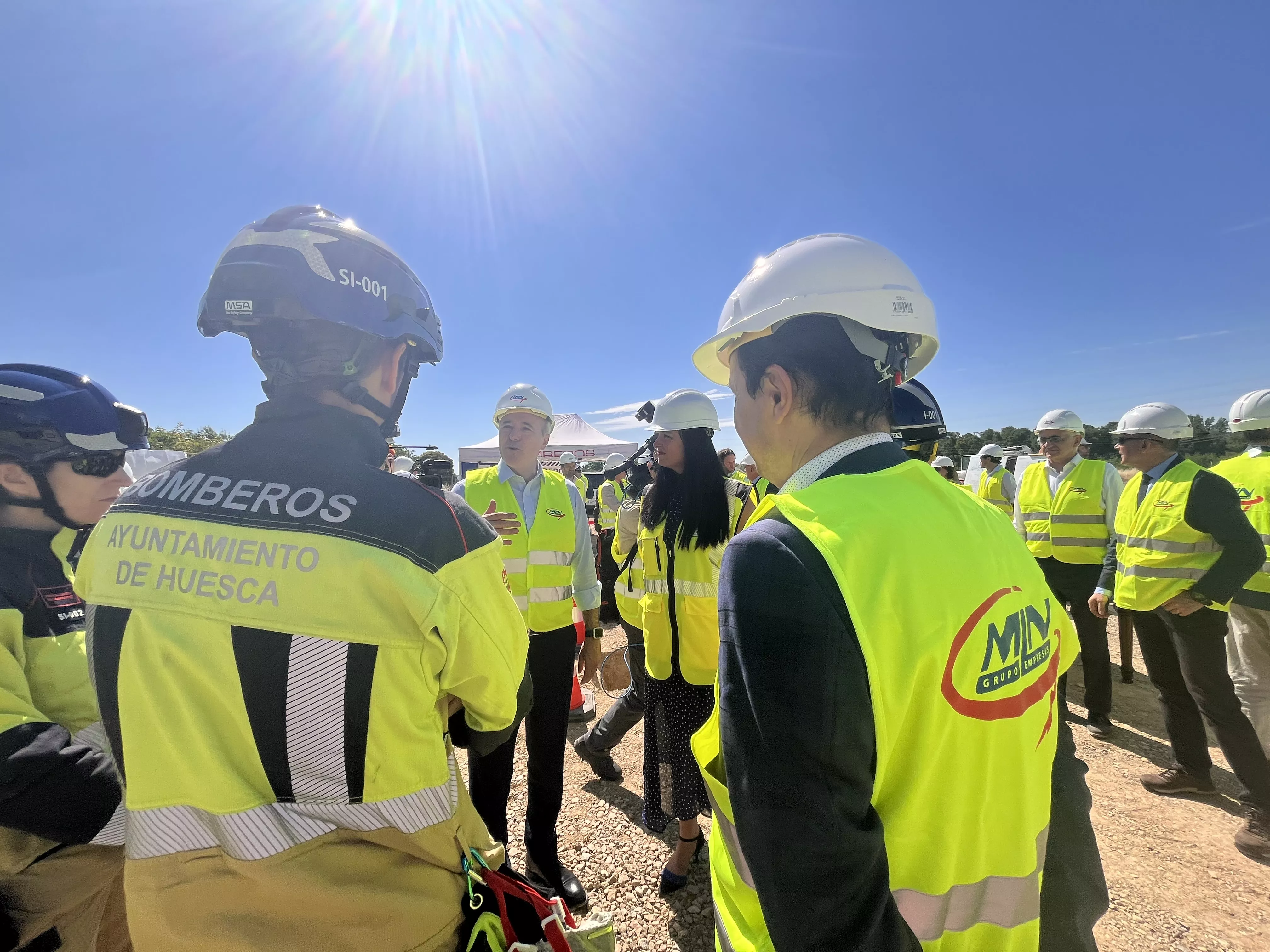 Acto de colocación de la primera piedra del Centro de Emergencias y Seguridad Ciudadana de Huesca. Foto Mercedes Manterola