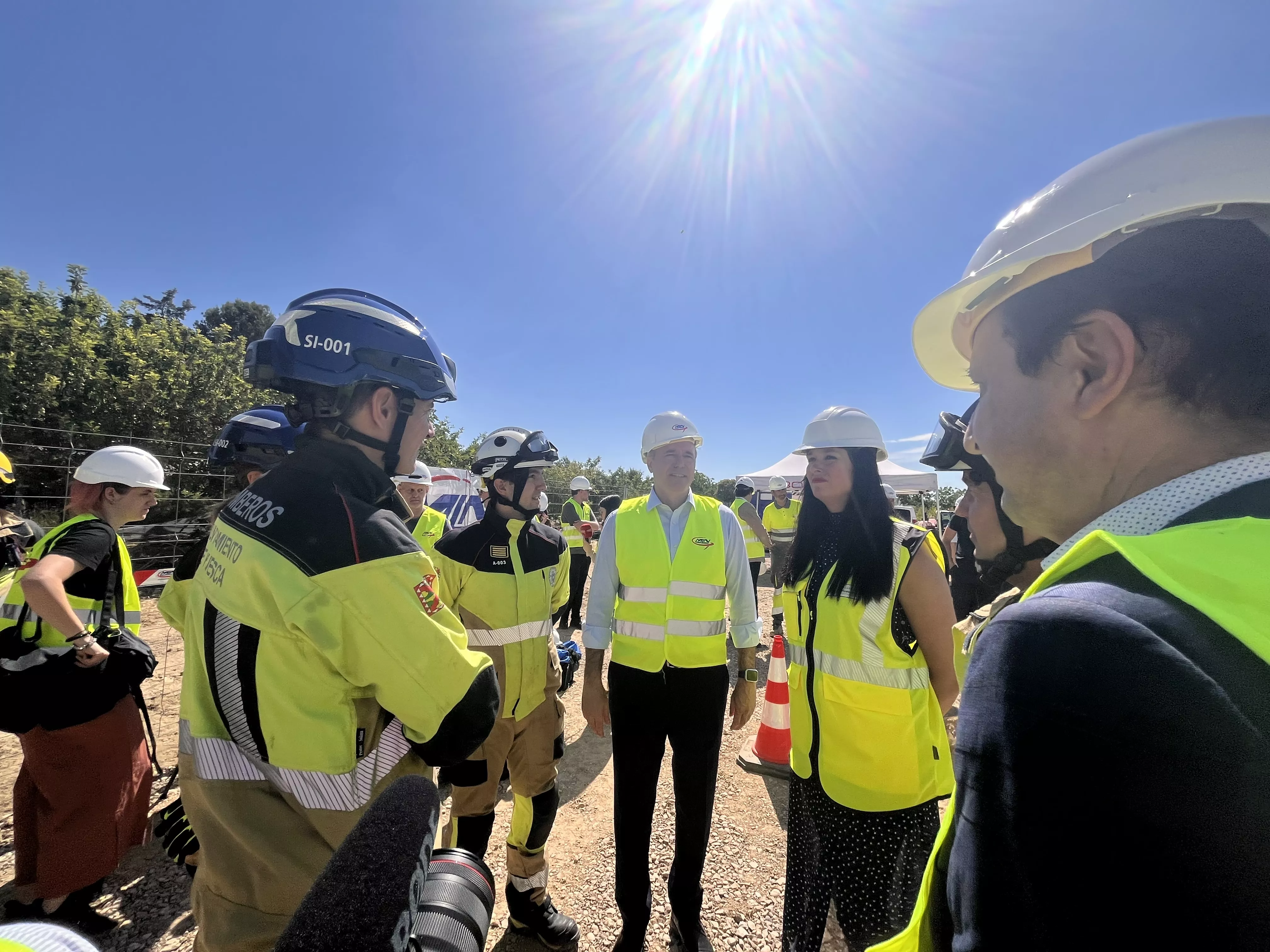 Acto de colocación de la primera piedra del Centro de Emergencias y Seguridad Ciudadana de Huesca. Foto Mercedes Manterola