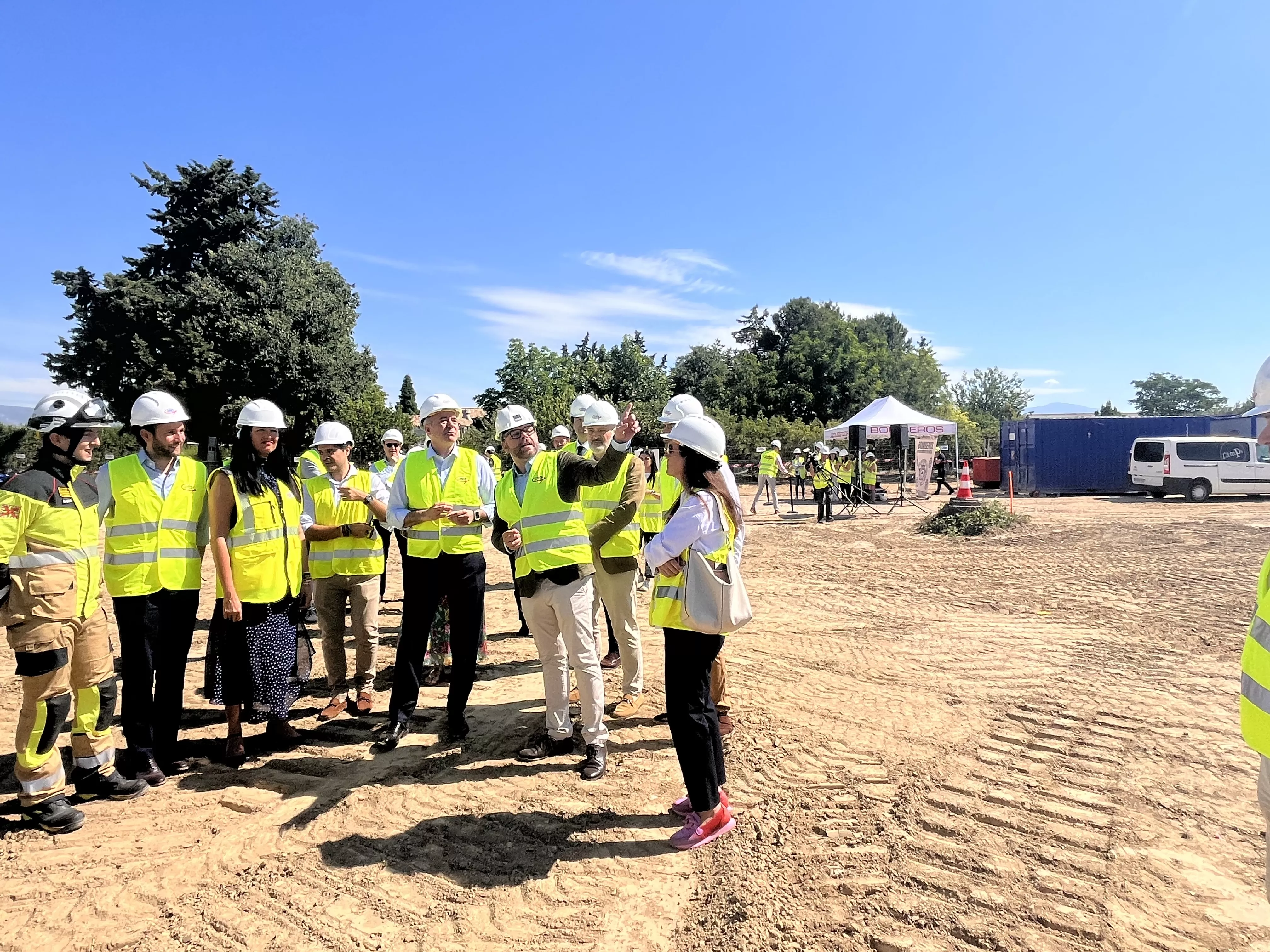 Acto de colocación de la primera piedra del Centro de Emergencias y Seguridad Ciudadana de Huesca. Foto Mercedes Manterola