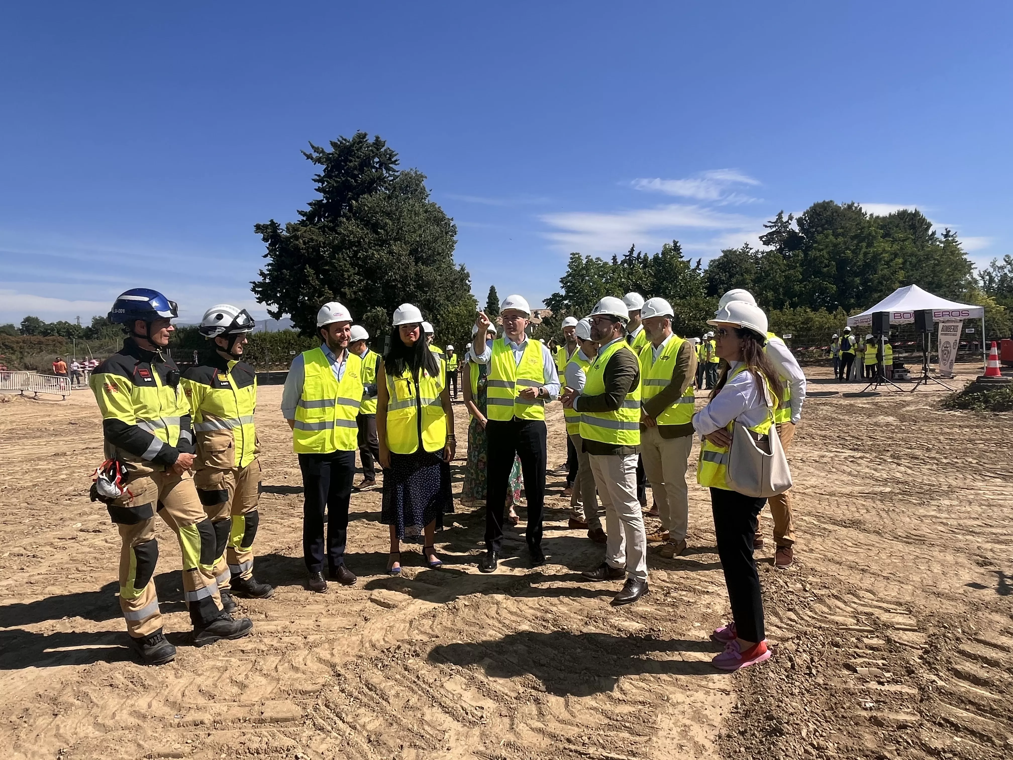 Acto de colocación de la primera piedra del Centro de Emergencias y Seguridad Ciudadana de Huesca. Foto Mercedes Manterola