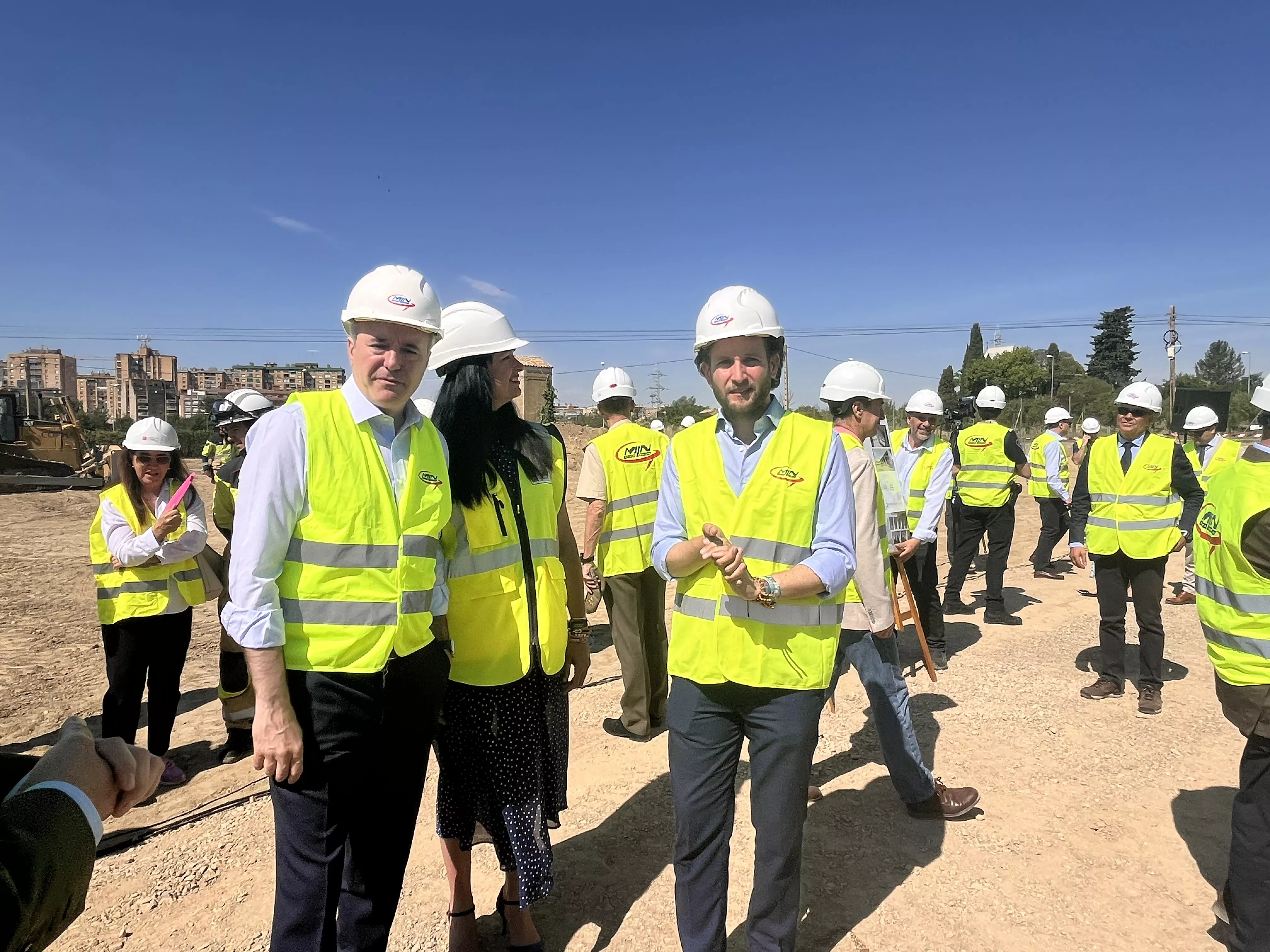 Acto de colocación de la primera piedra del Centro de Emergencias y Seguridad Ciudadana de Huesca. Foto Mercedes Manterola