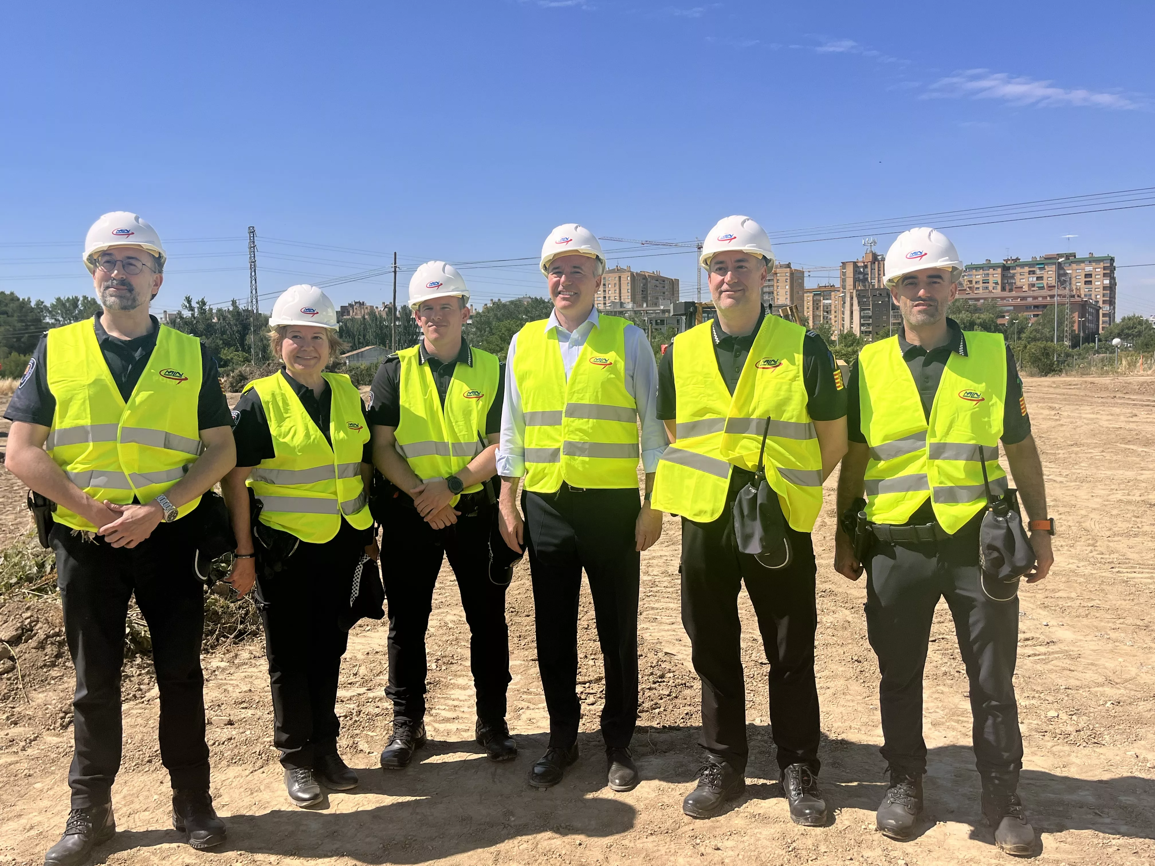 Acto de colocación de la primera piedra del Centro de Emergencias y Seguridad Ciudadana de Huesca. Foto Mercedes Manterola
