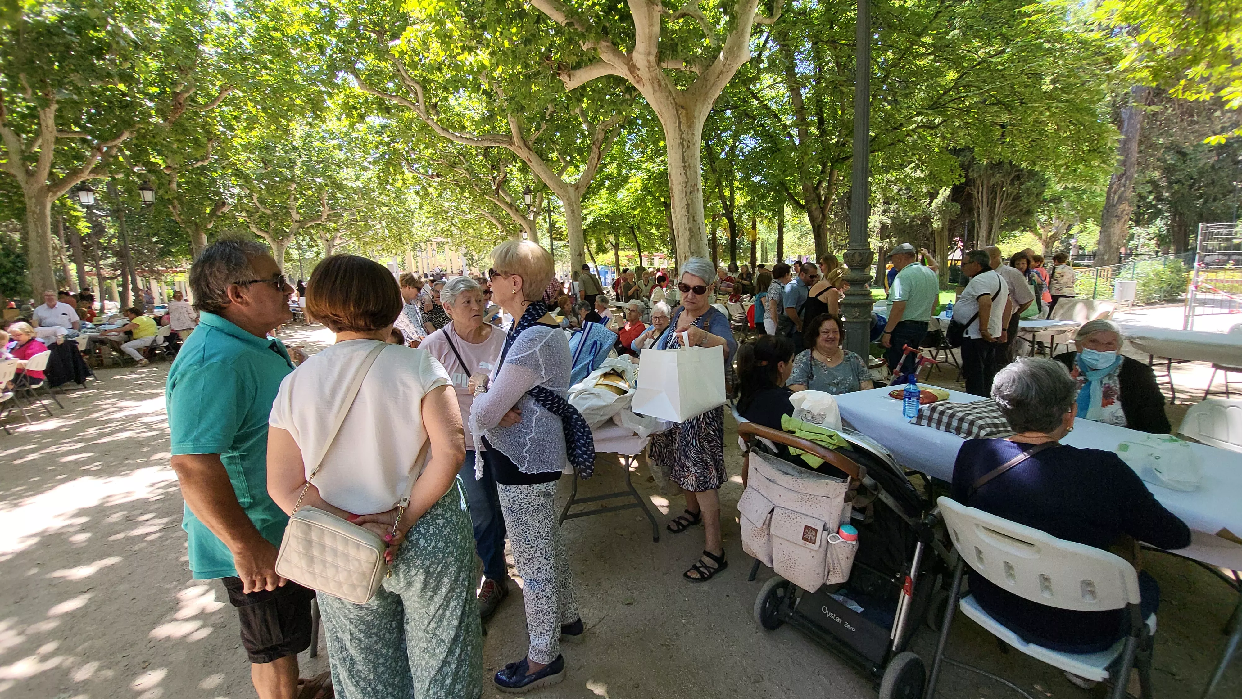 Encuentro de Bolillos de Huesca en el parque Miguel Servet. Foto Mercedes Manterola