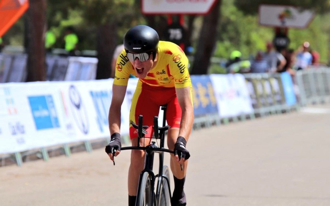 Pablo Castrillo, en la contrarreloj en la que se programó campeón Sub 23 de España.