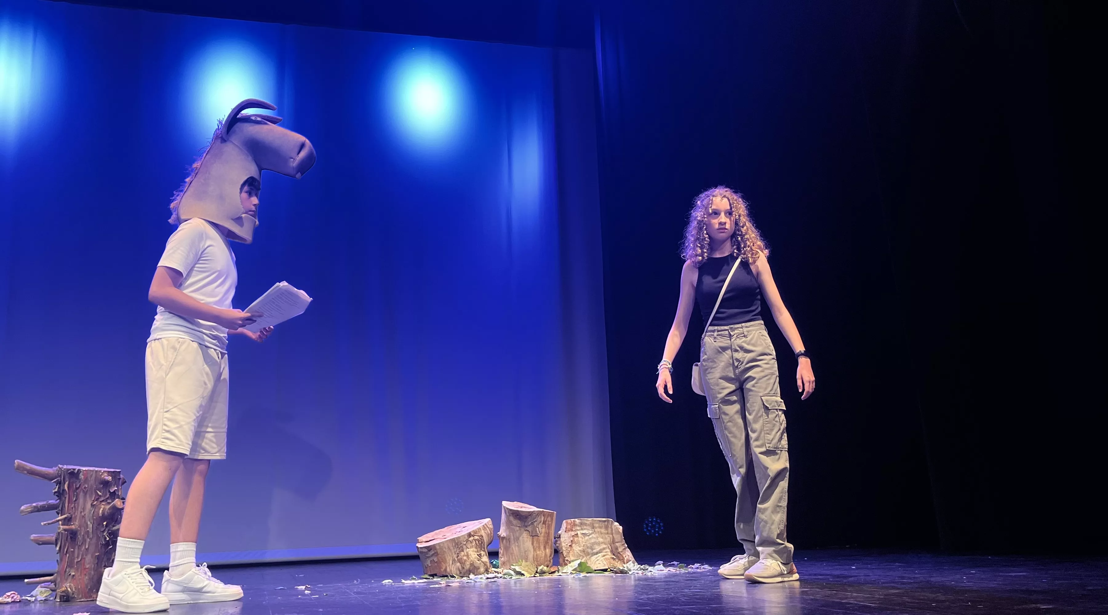 Actuación de La ventana teatro con la obra Pun(n)ck en la Muestra de Teatro y Danza Joven. Foto Mercedes Manterola