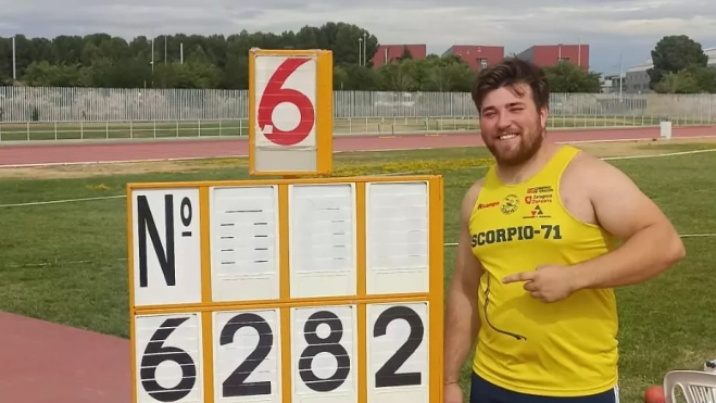 Juan Díaz, récord de Aragón absoluto de martillo. Juan Díaz, récord de Aragón absoluto de martillo.