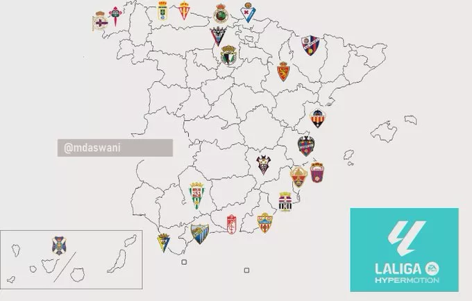 El nuevo "mapa" de Segunda División.