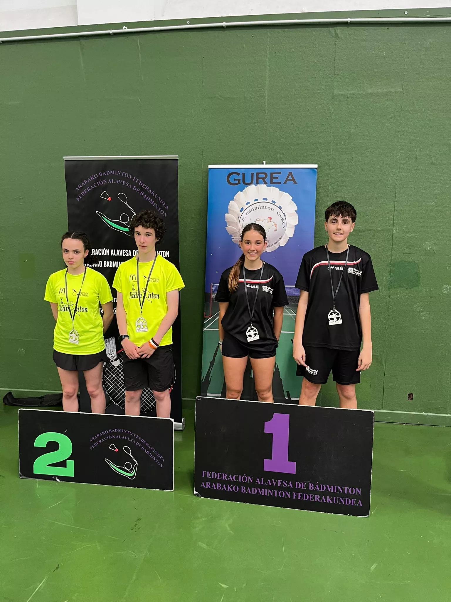 Podio dobles mixto María Casales-Dani Coronas