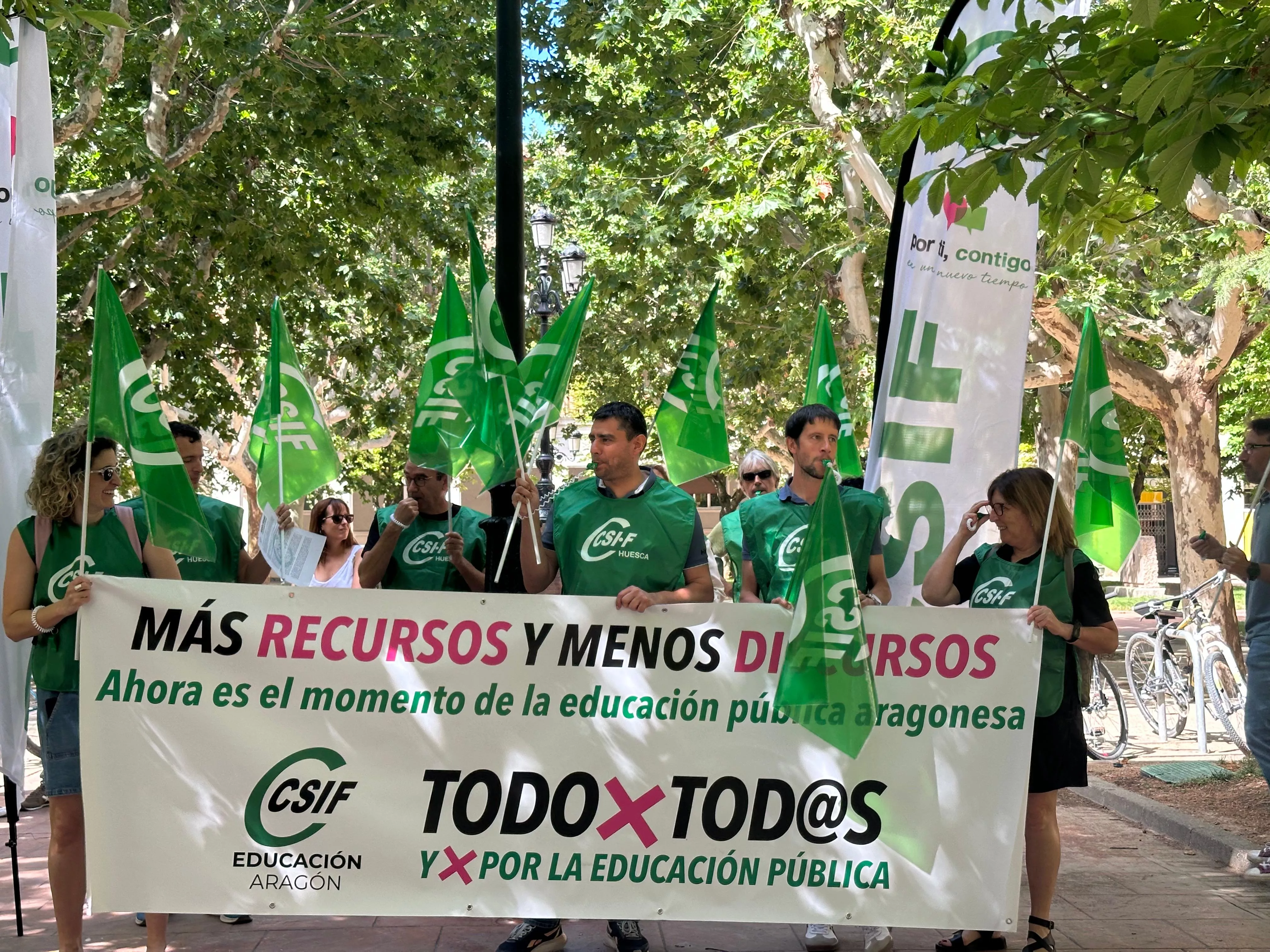 Concentración de CSIF este martes en Huesca.