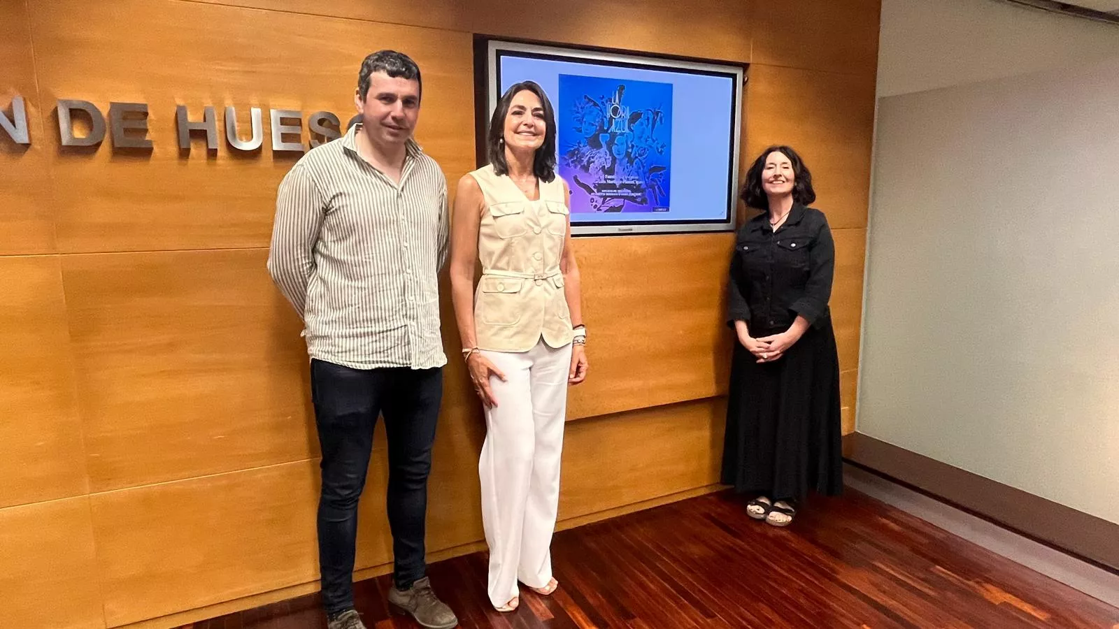 Fernando Sánchez, Celsa Rufas y Carmen Martínez Pierret presentaron Pirineos Classic y Jazzetania. Foto Mercedes Manterola