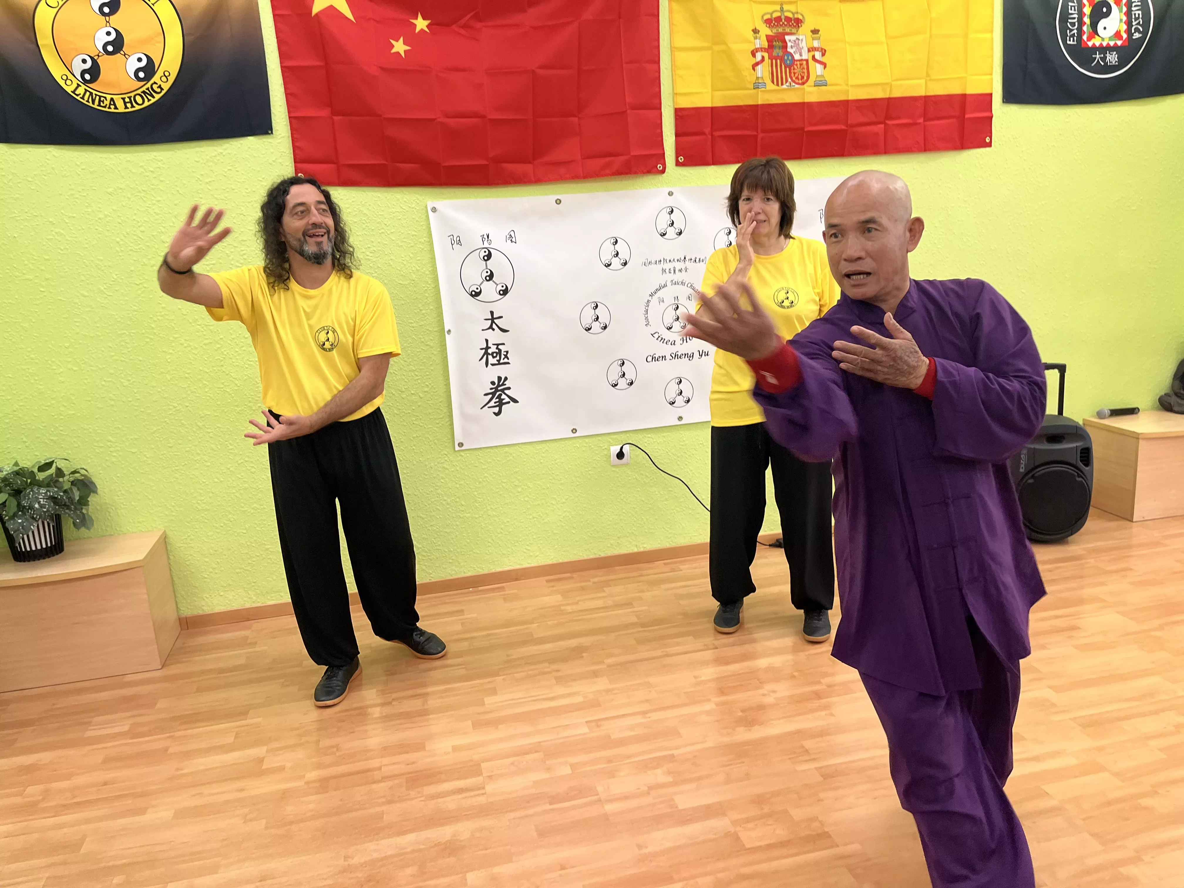 Visita del maestro Chen Sheng Yu a la Escuela de Tai Chi de Huesca. Foto Mercedes Manterola
