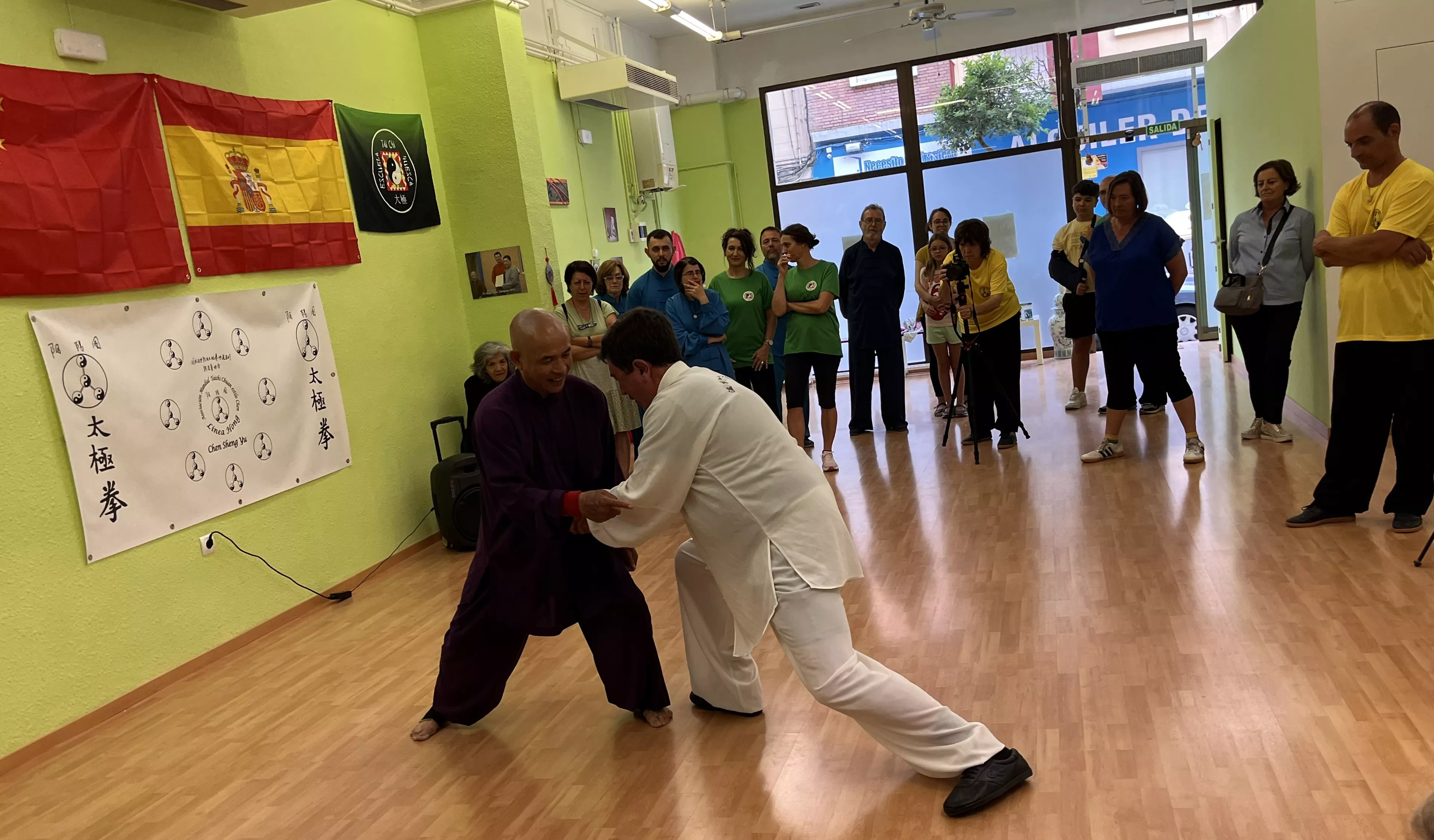 Visita del maestro Chen Sheng Yu a la Escuela de Tai Chi de Huesca. Foto Mercedes Manterola