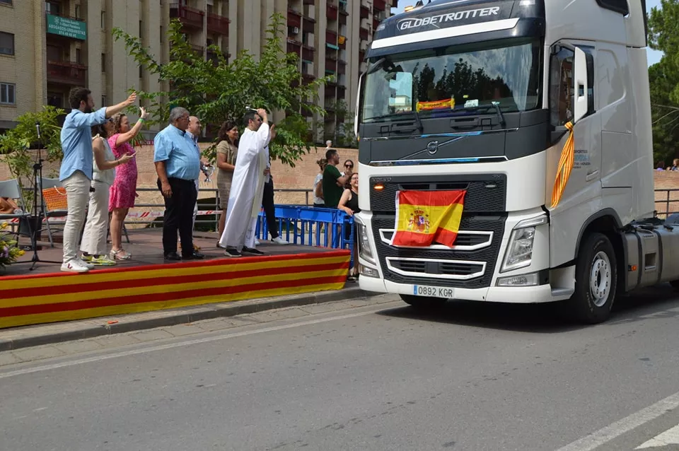 Los transportistas celebran San Cristóbal en Monzón.