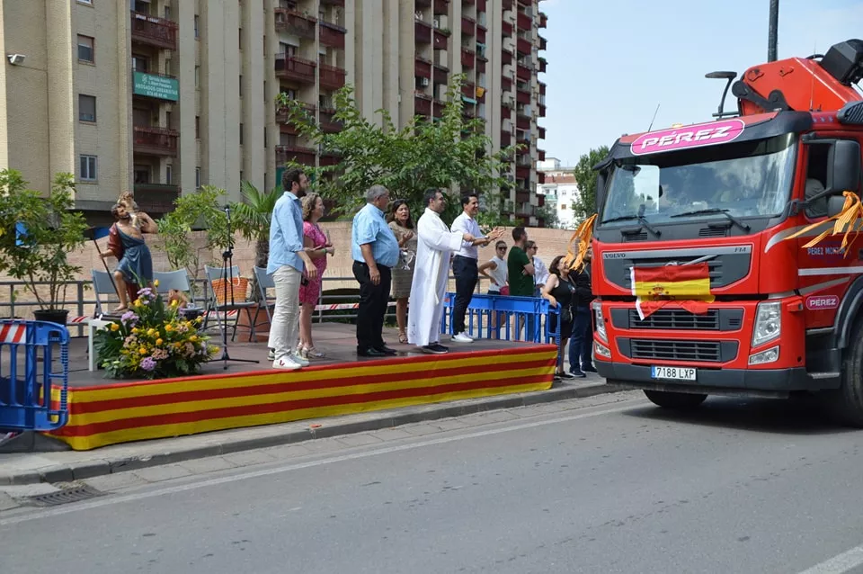 Los transportistas celebran San Cristóbal en Monzón.