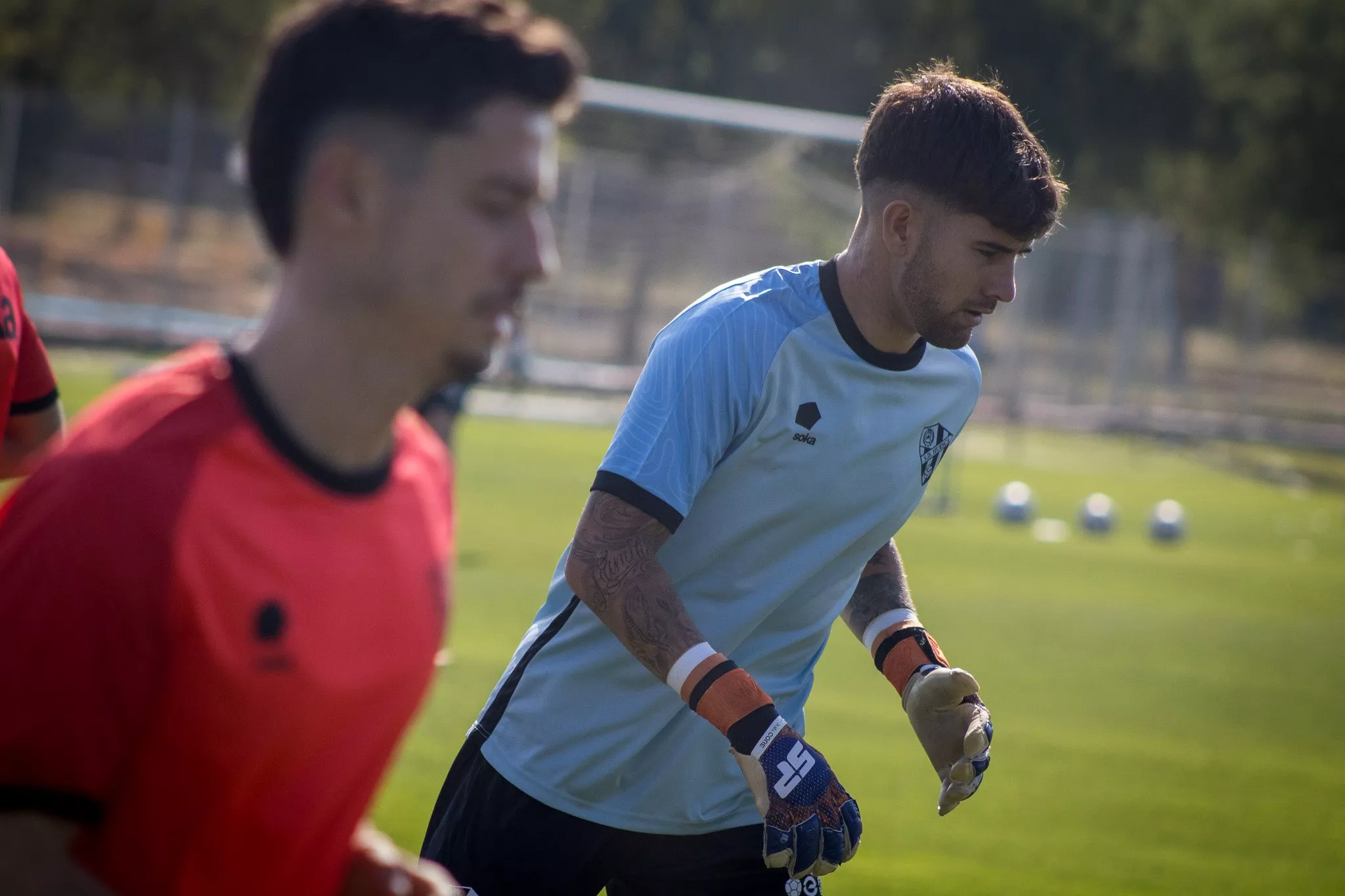 Adrián Pereda ha realizado su primer entreno con el Huesca.