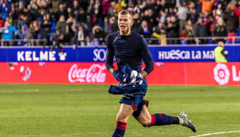 Samuele Longo, en El Alcoraz.