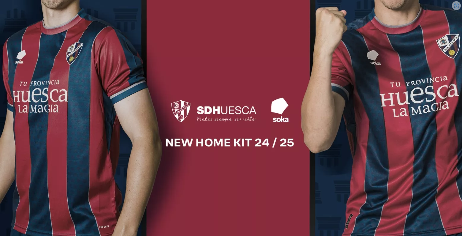 El Huesca presenta su nueva piel: una camiseta continuista cimentada sobre columnas