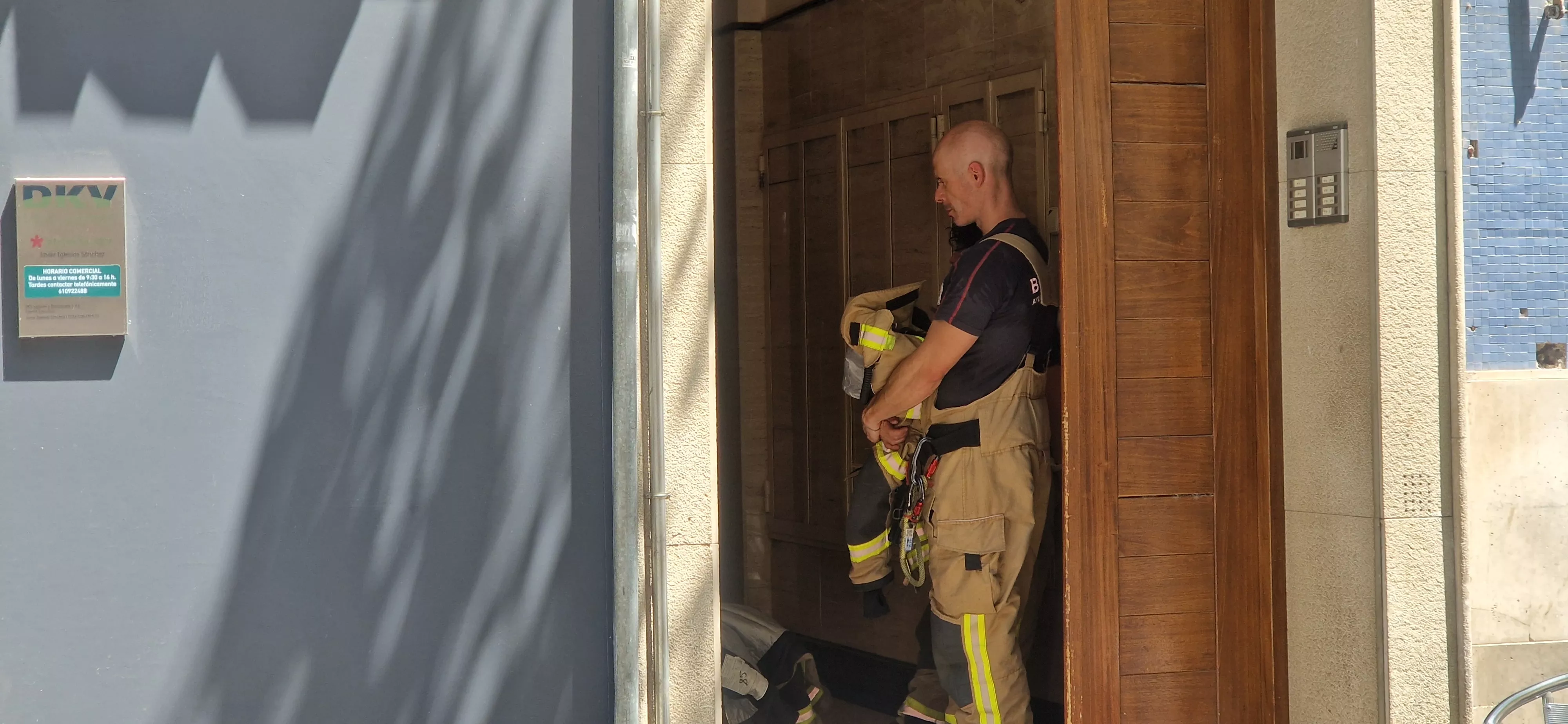 Falsa alarma de incendio en el Coso Alto de Huesca. Foto Myriam Martínez