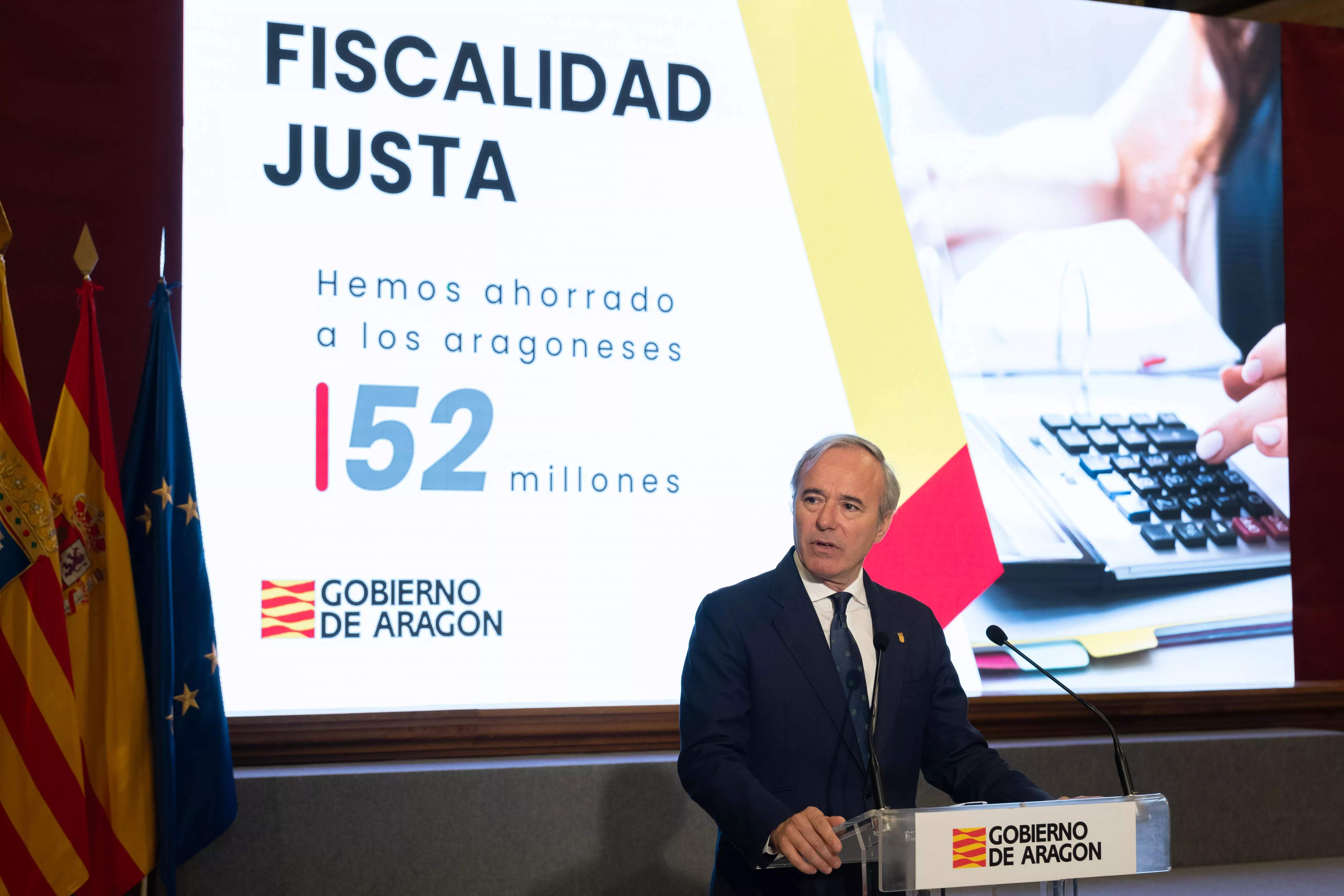 Jorge Azcón, en la presentación del balance del primer año