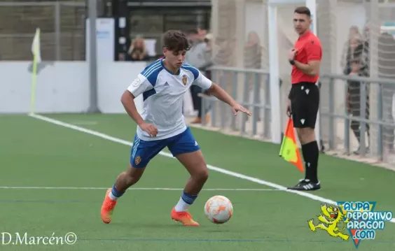 Joel Andrés, durante un partido con el Real Zaragoza DHJ. Foto: Daniel Marcén