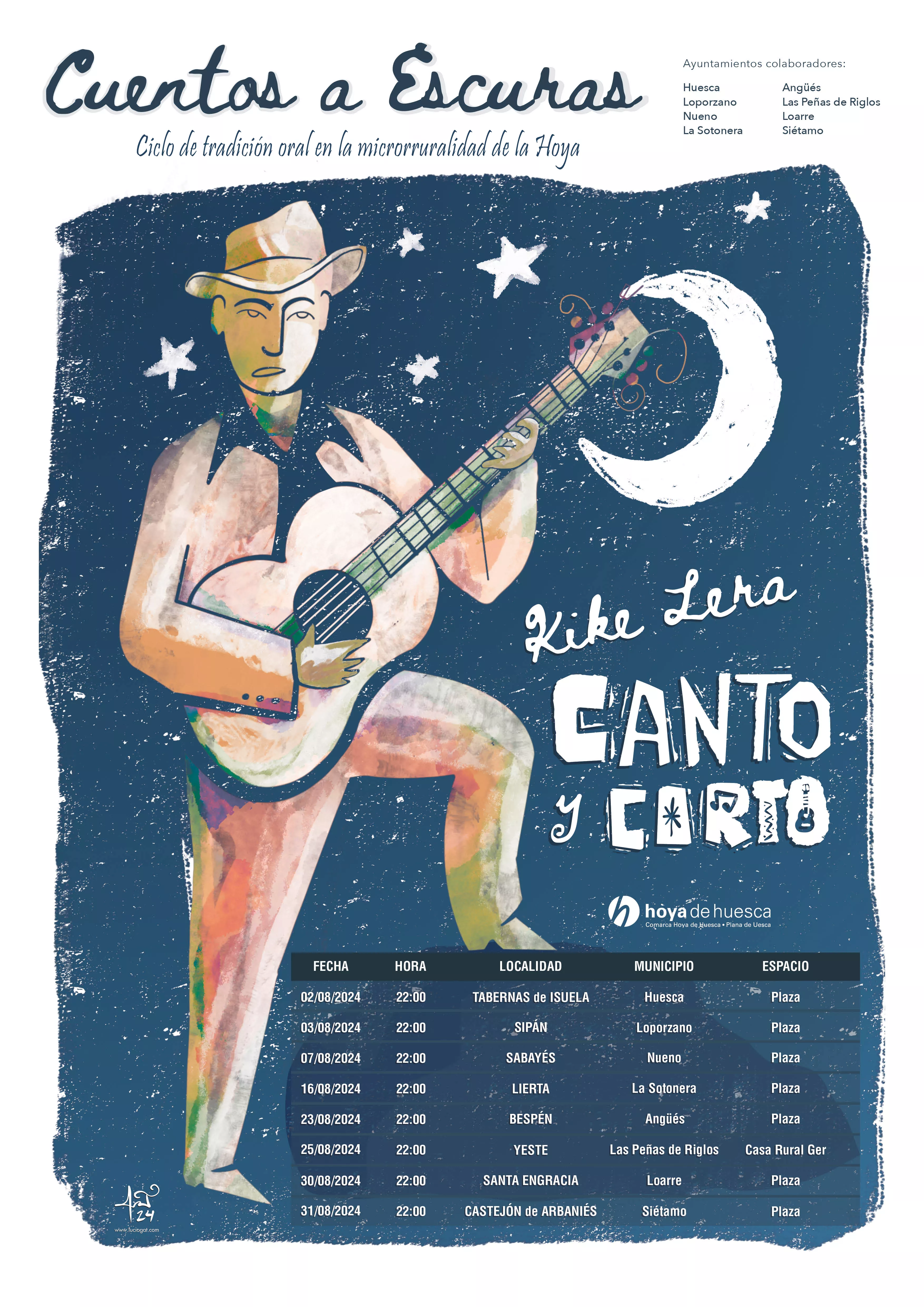 Cartel de Cuentos a Escuras con Kike Lera