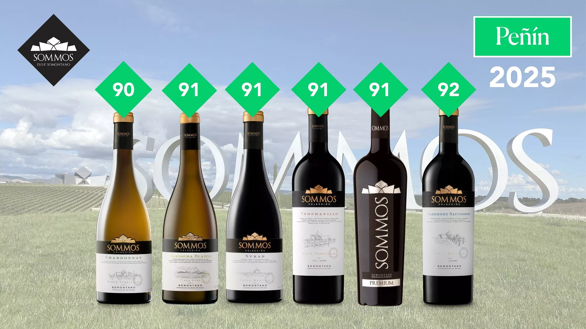 Los seis reconocidos de Sommos en la Guía Peñín